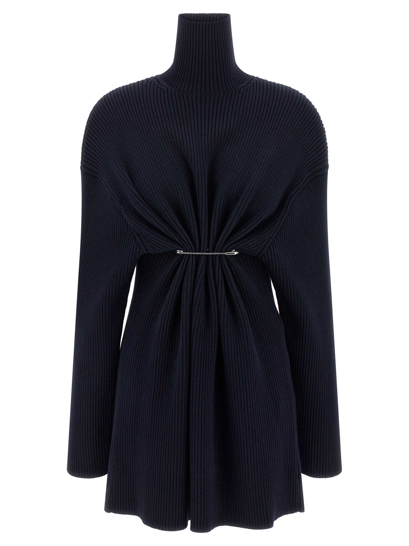 Balenciaga Blue Wool Short Dress - Designer Couture Elegance