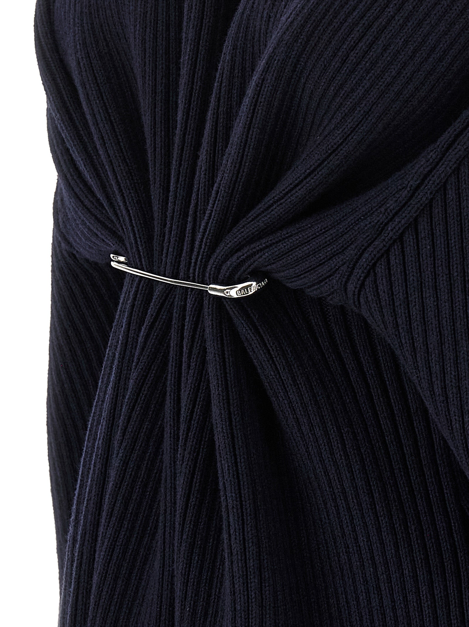 Balenciaga Blue Wool Short Dress - Designer Couture Elegance