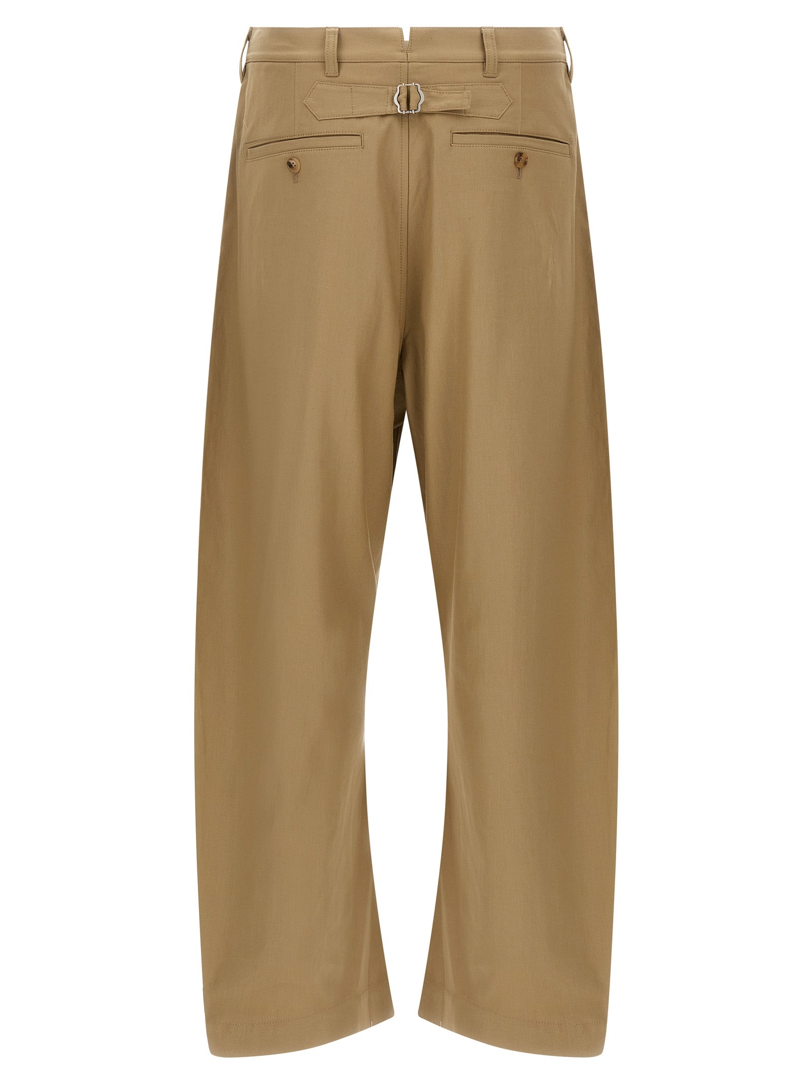 Comme Des Garçons Beige Cotton Casual Pants - Artisanal Luxury