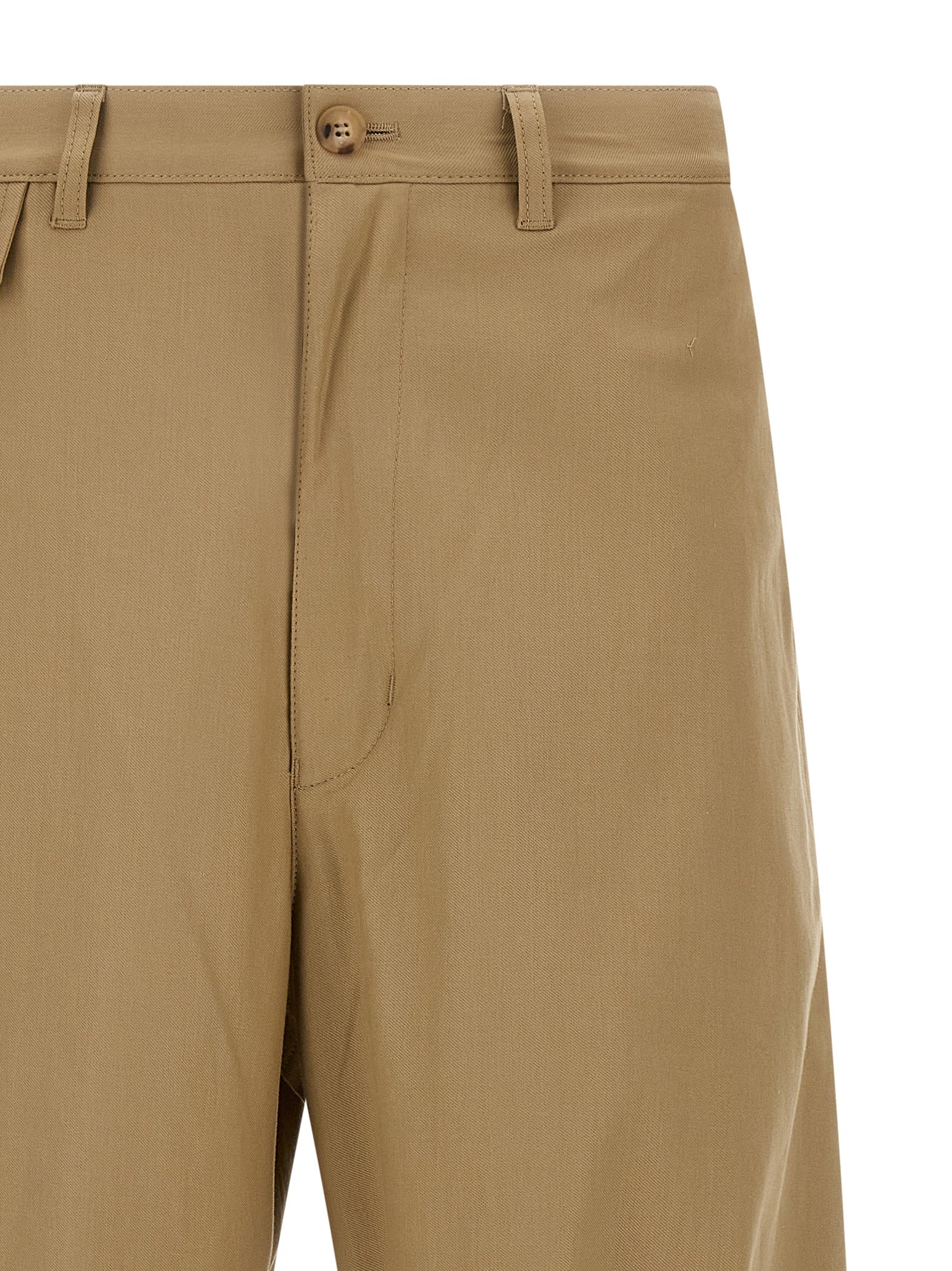 Comme Des Garçons Beige Cotton Casual Pants, Artisanal Luxury