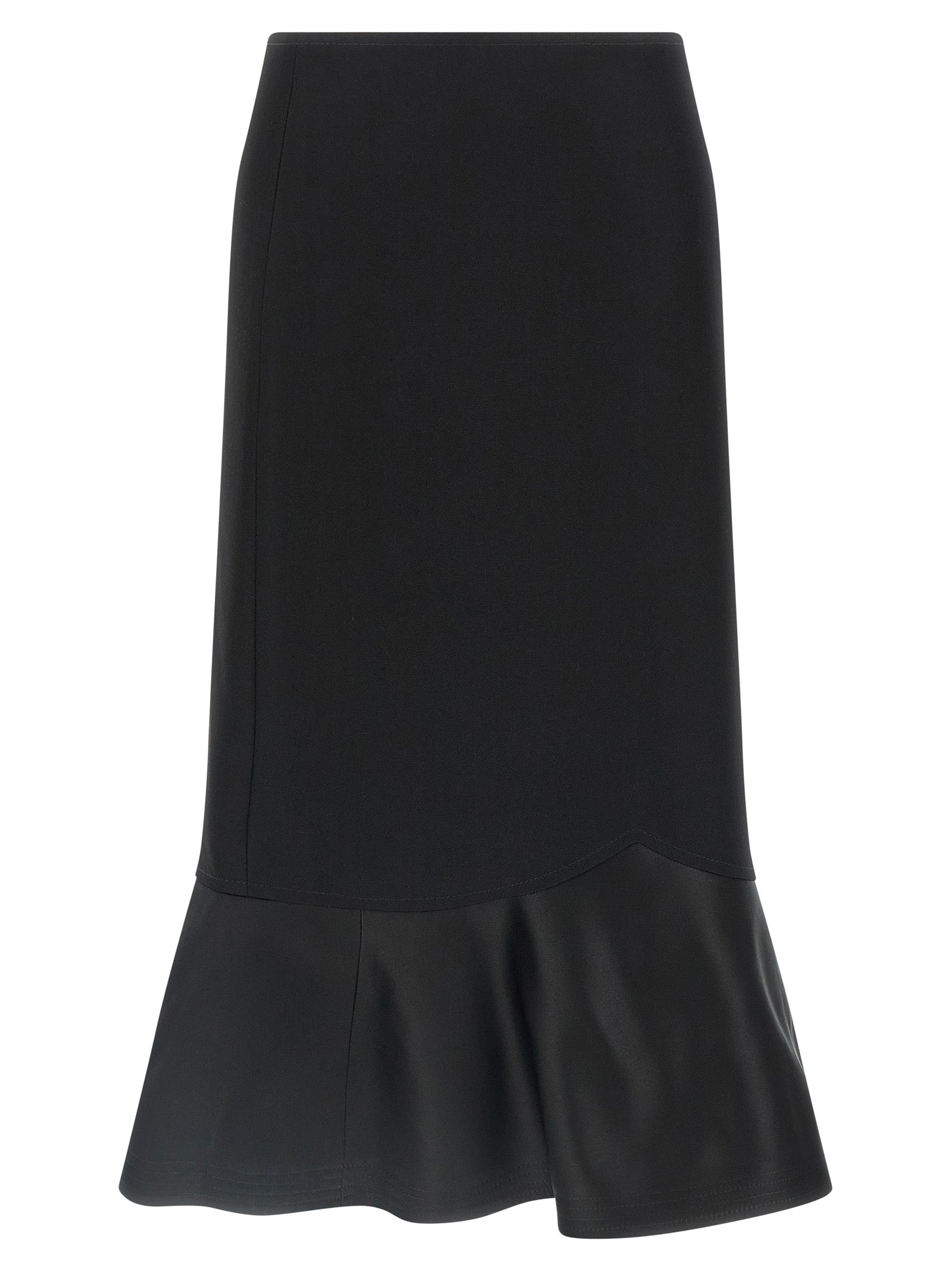 Elevate your elegance with the Fendi Black Virgin Wool Midi Skirt, a masterpiece of Italian craftsmanship that embodies luxury and sophistication for any occasion.