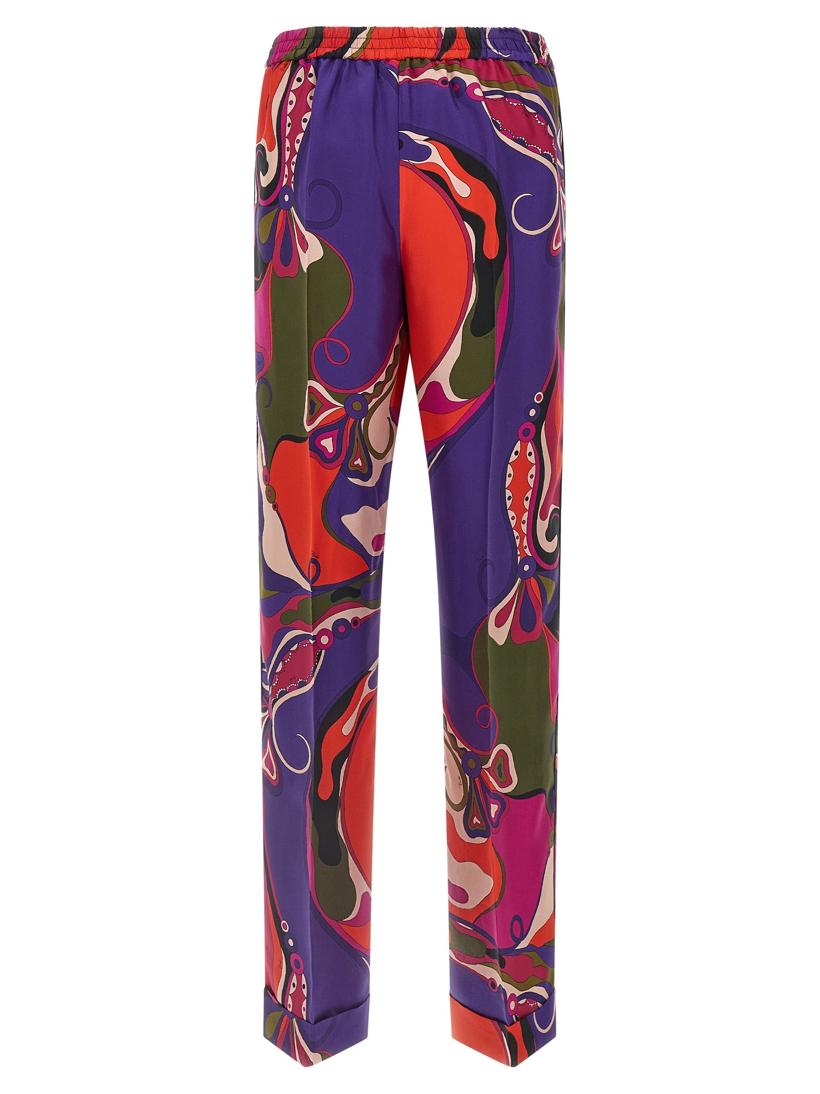 Indulge in the artistry of Emilio Pucci's Multicolor Silk Casual Pants, where luxurious silk twill meets sophisticated design, creating a statement of elegance and individuality.