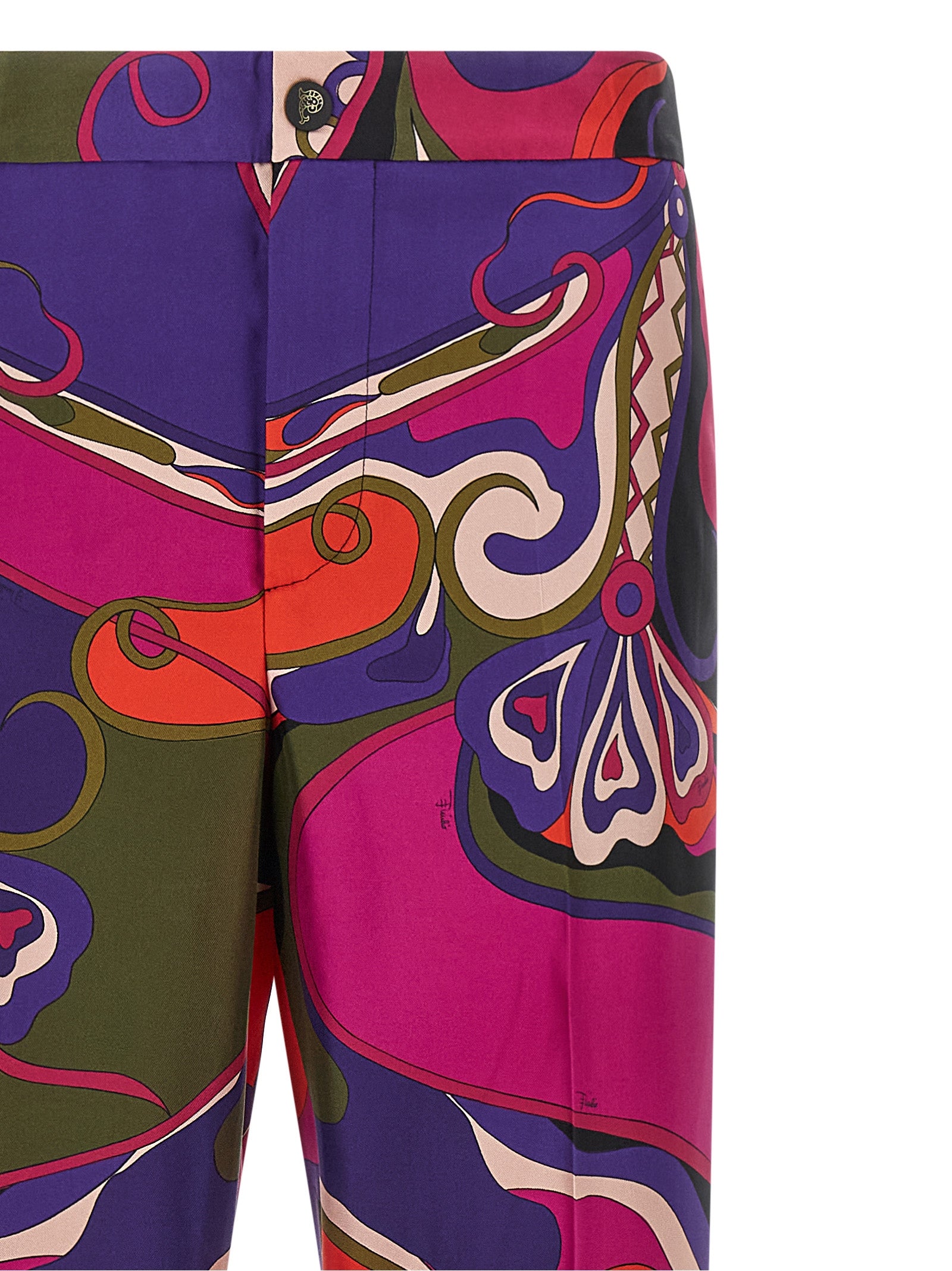 Indulge in the artistry of Emilio Pucci's Multicolor Silk Casual Pants, where luxurious silk twill meets exquisite craftsmanship for a statement of refined elegance.