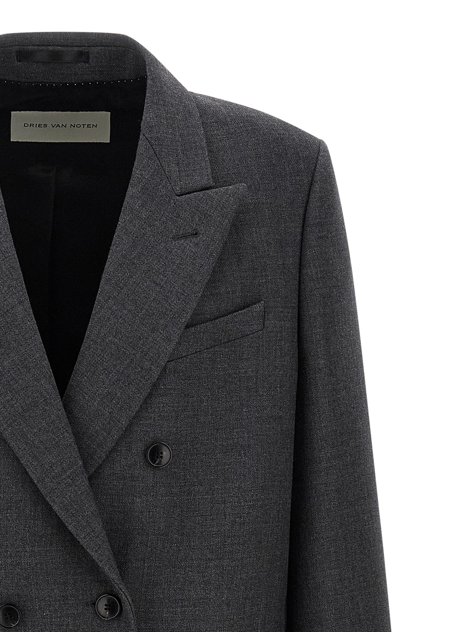 Dries Van Noten Gray Wool Coat