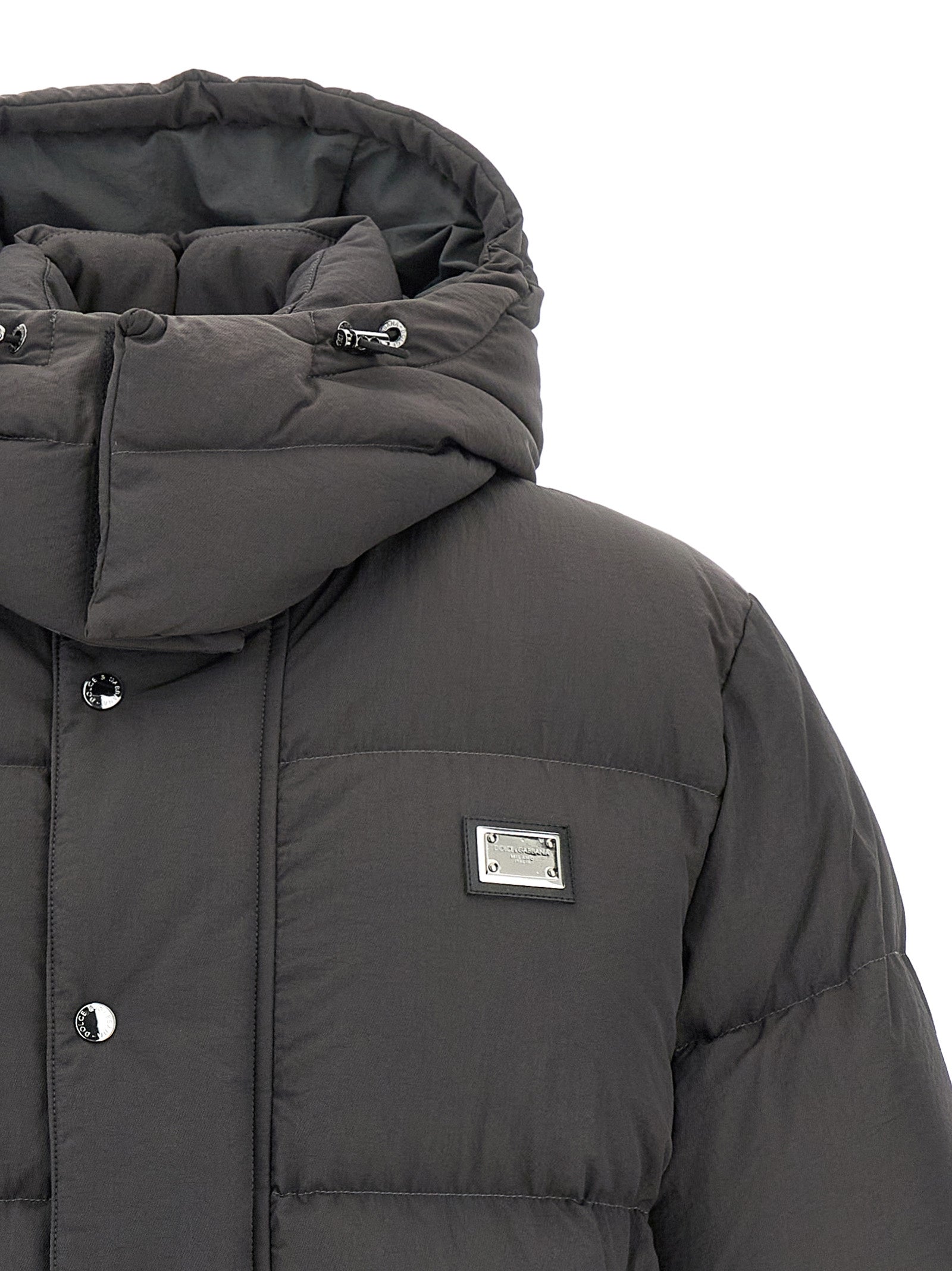 Dolce & Gabbana Gray Polyamide Full-Length Jacket - Luxury Outerwear