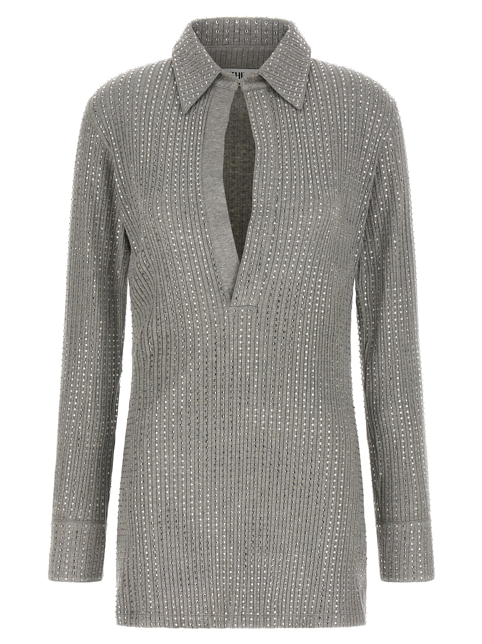 The Attico Gray Cotton Short Dress - Modern Luxury Redefined