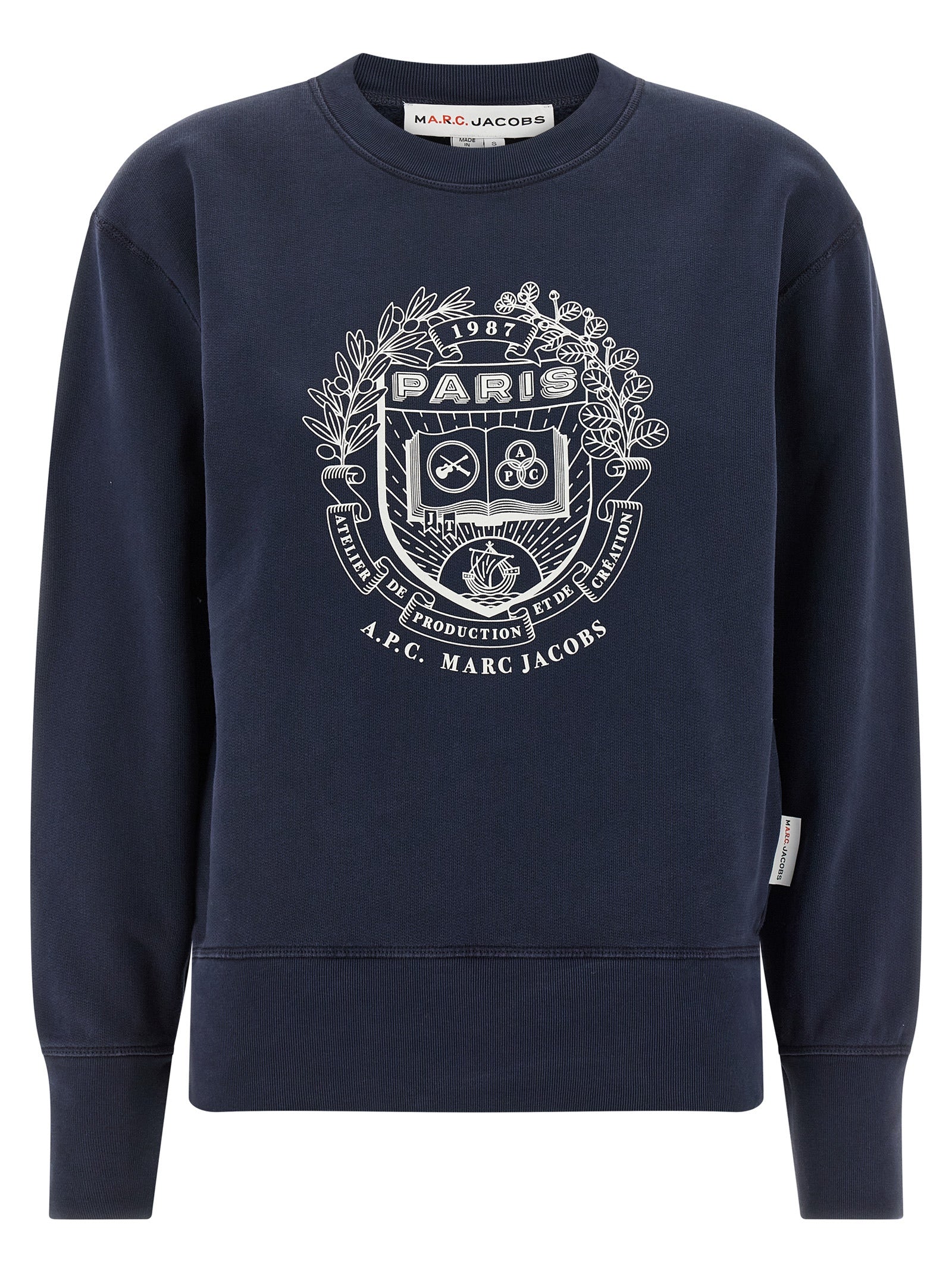 Elevate your style with the A.P.C. Blue Cotton Sweatshirt, crafted from sustainable organic cotton, embodying Parisian elegance and timeless luxury for the discerning individual.