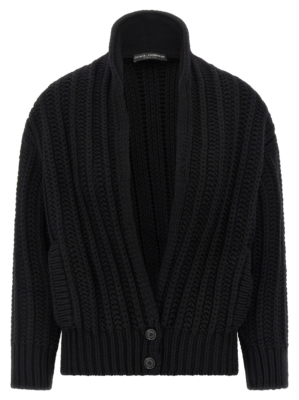 Dolce & Gabbana Black Virgin Wool Cardigan