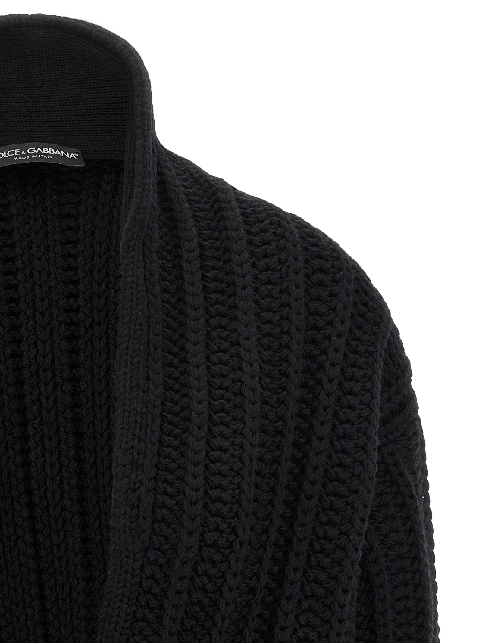 Dolce & Gabbana Black Virgin Wool Cardigan - Timeless Luxury