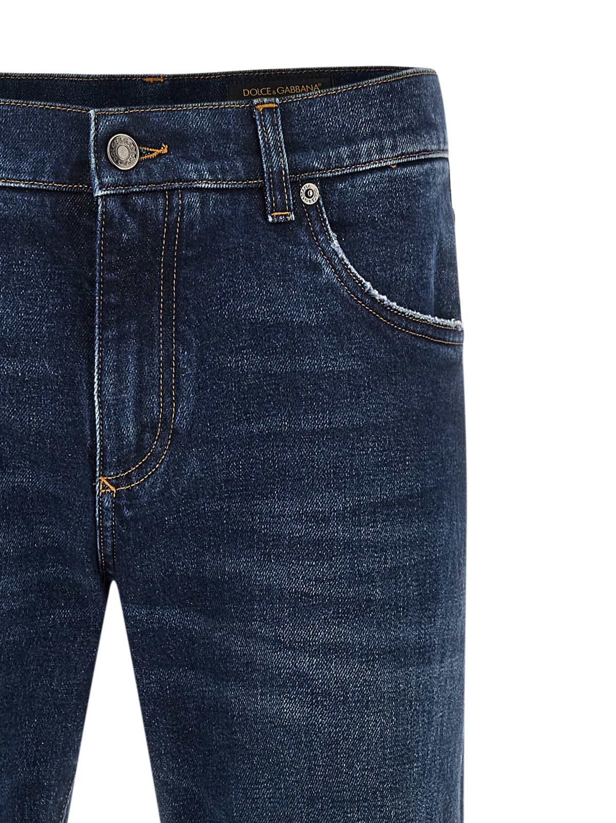Dolce & Gabbana Blue Cotton Straight-Leg Jeans - Luxury Denim