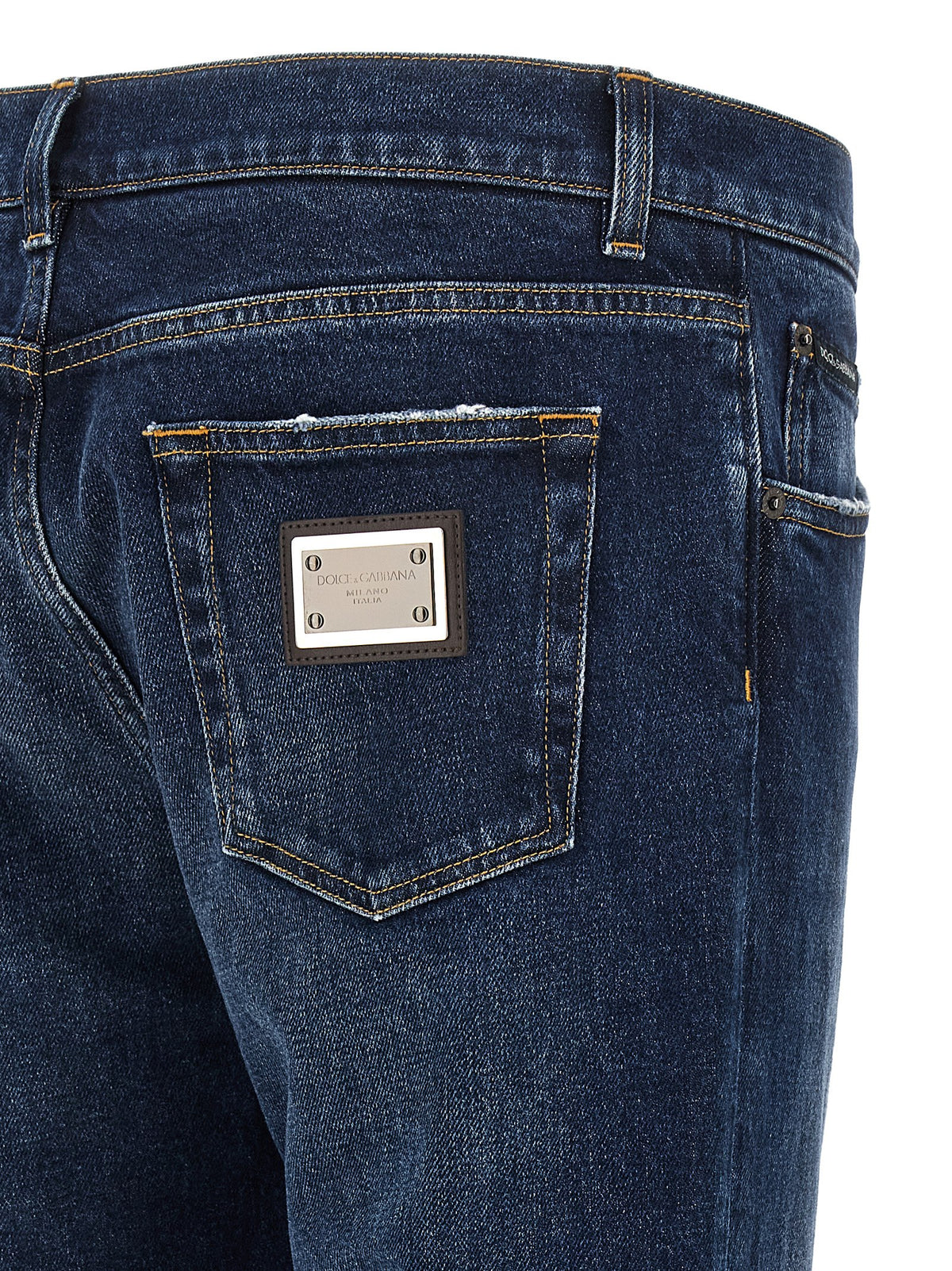 Dolce & Gabbana Blue Cotton Straight-Leg Jeans - Luxury Denim