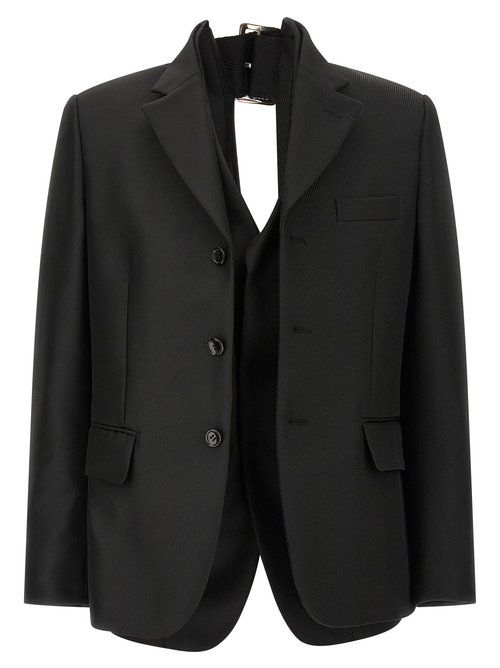 Comme Des Garçons Black Polyester Blazer