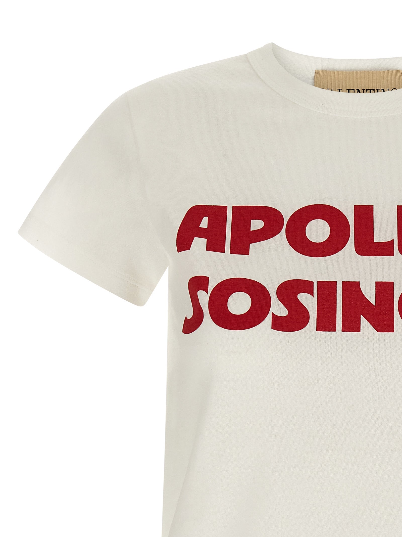 Elevate your wardrobe with the Valentino Garavani White Cotton T-Shirt, featuring an exquisite ‘Apollon/Dyonisos’ print that embodies timeless luxury and artistry.
