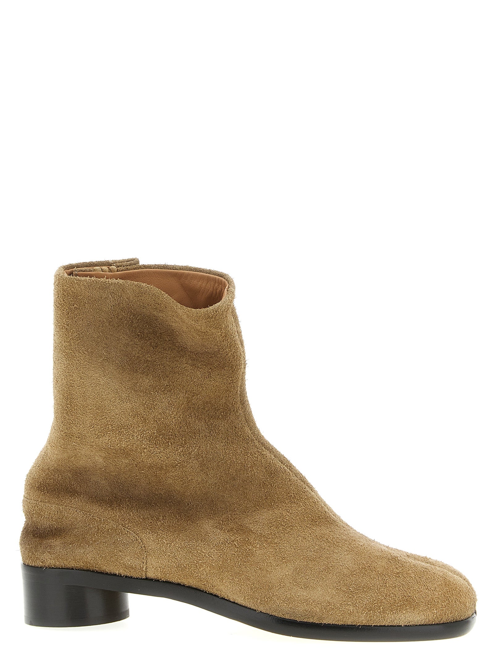 Maison Margiela Beige Calfskin Ankle Boots for Timeless Elegance