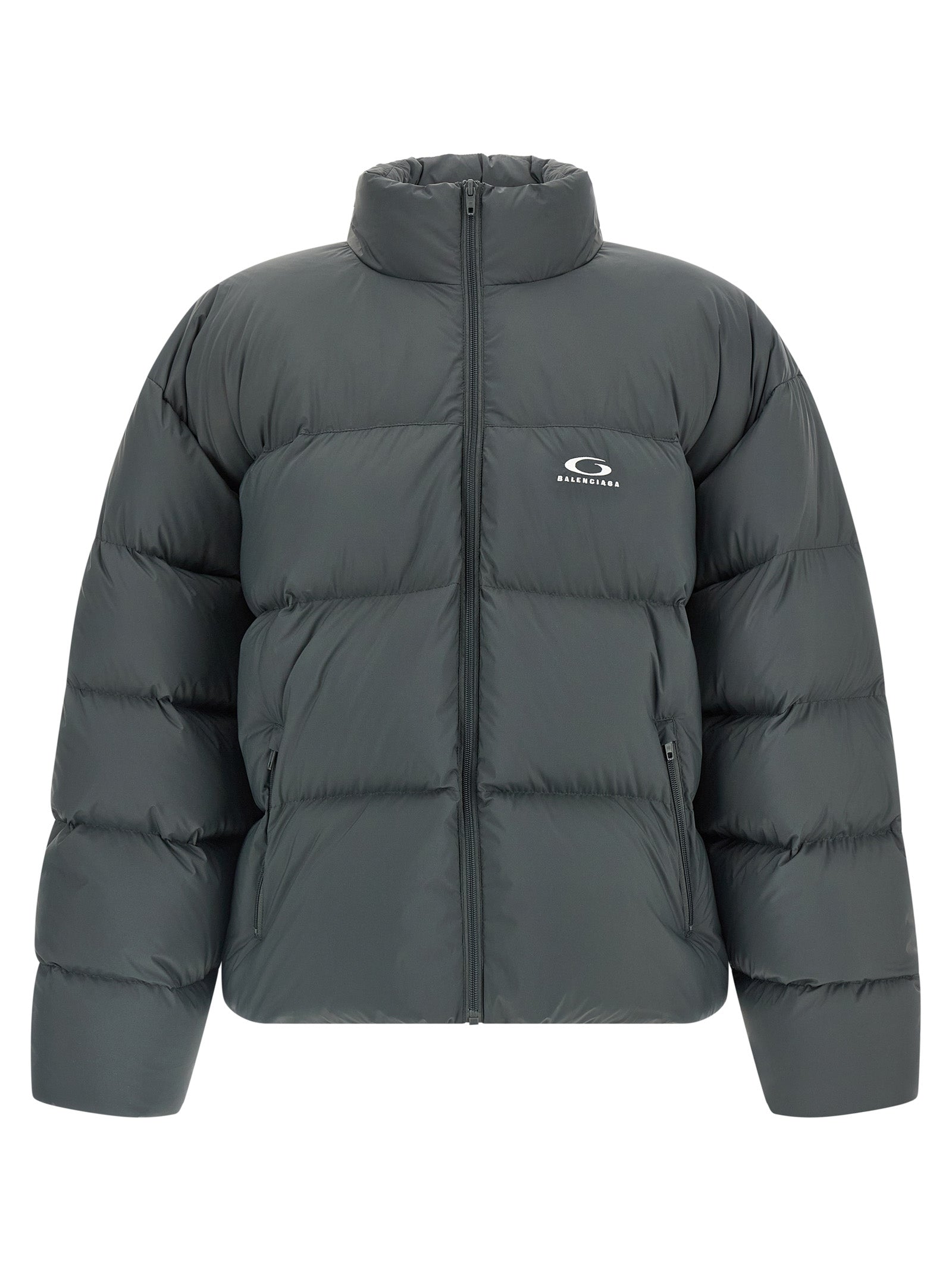 Elevate your style with the Balenciaga Gray Polyamide Full-Length Jacket, a masterpiece of Italian craftsmanship that embodies modern luxury and sophistication.