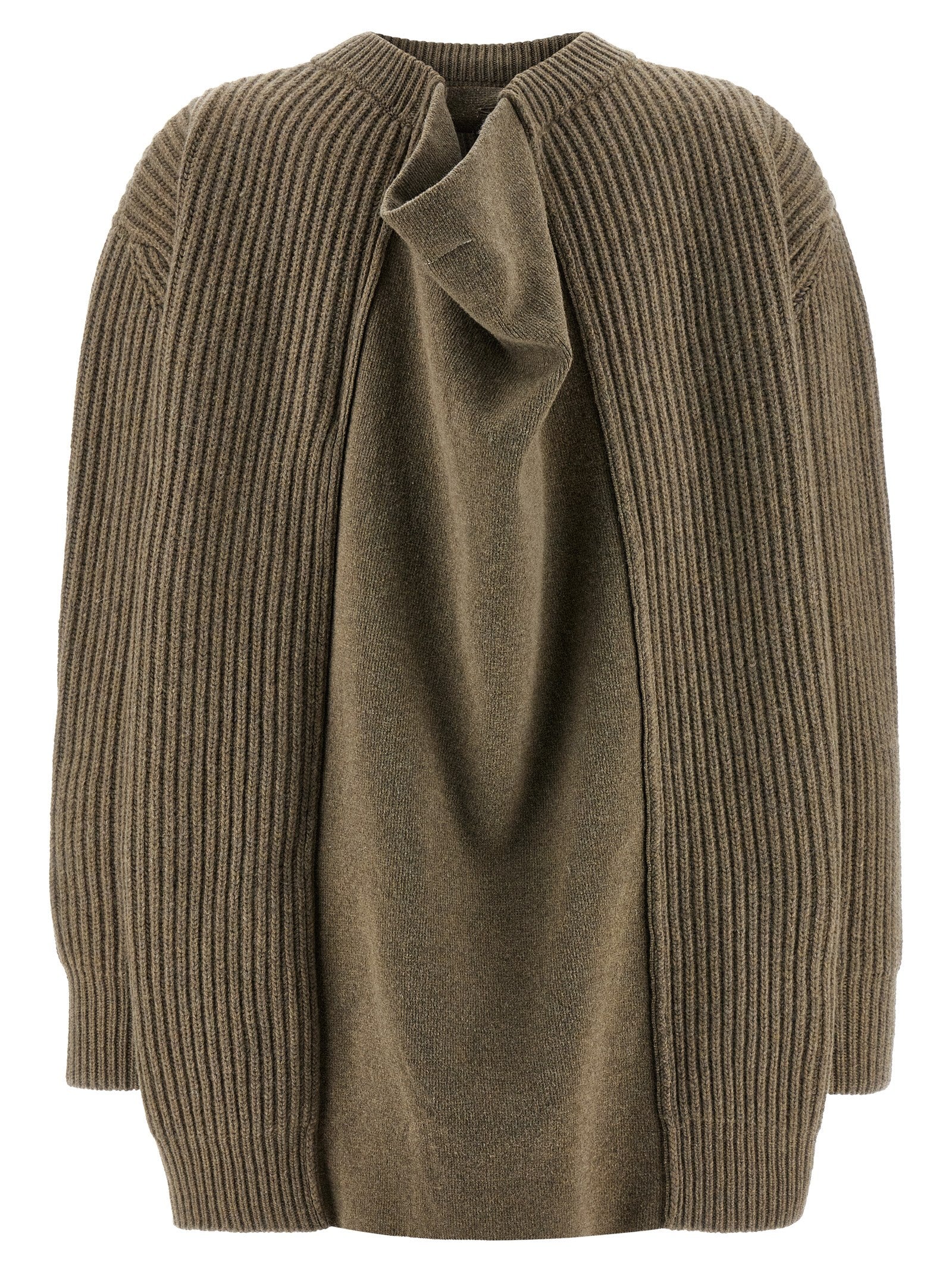 Experience the sublime elegance of the MM6 Maison Margiela Beige Virgin Wool Short Dress, a masterpiece of artisanal fashion that redefines luxury and sophistication.