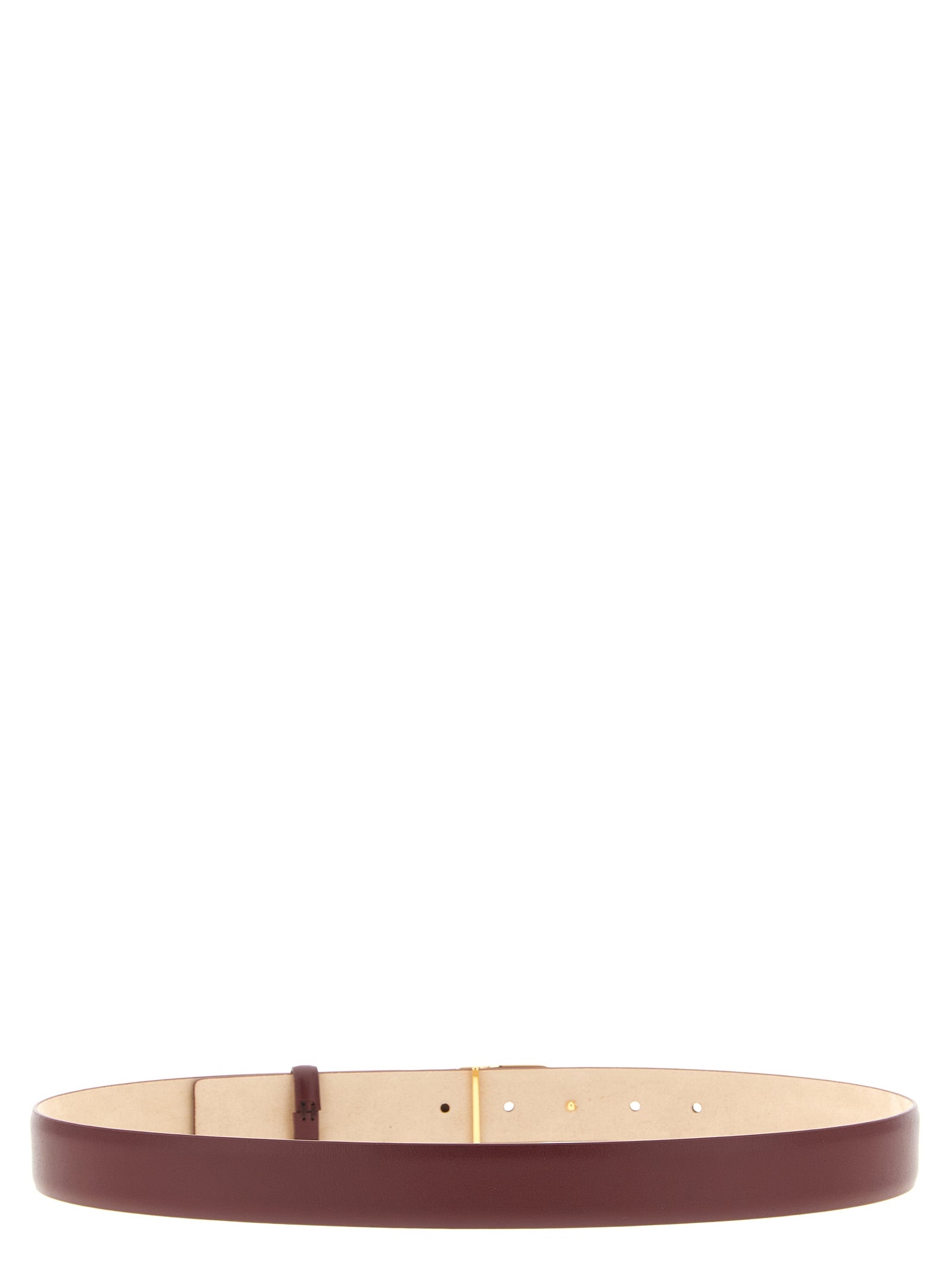 Elevate your style with the Khaite Bordeaux Calfskin Regular Belt, a masterpiece of Italian craftsmanship in luxurious calfskin, perfect for the discerning fashionista.