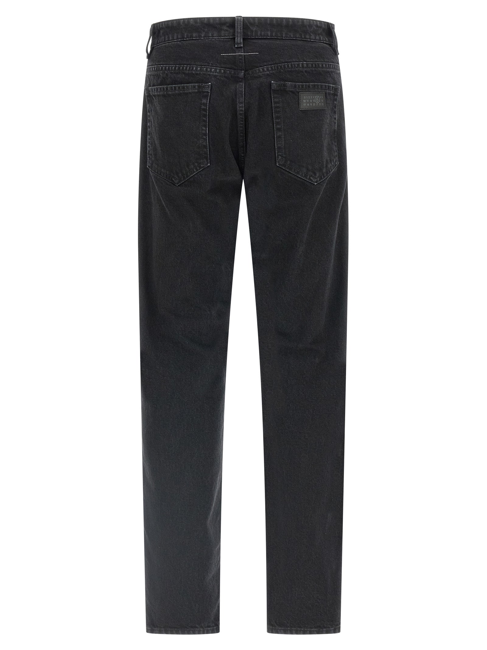 Elevate your wardrobe with MM6 Maison Margiela's Black Cotton Tapered Jeans, where luxurious craftsmanship meets avant-garde design for a statement of sophistication.