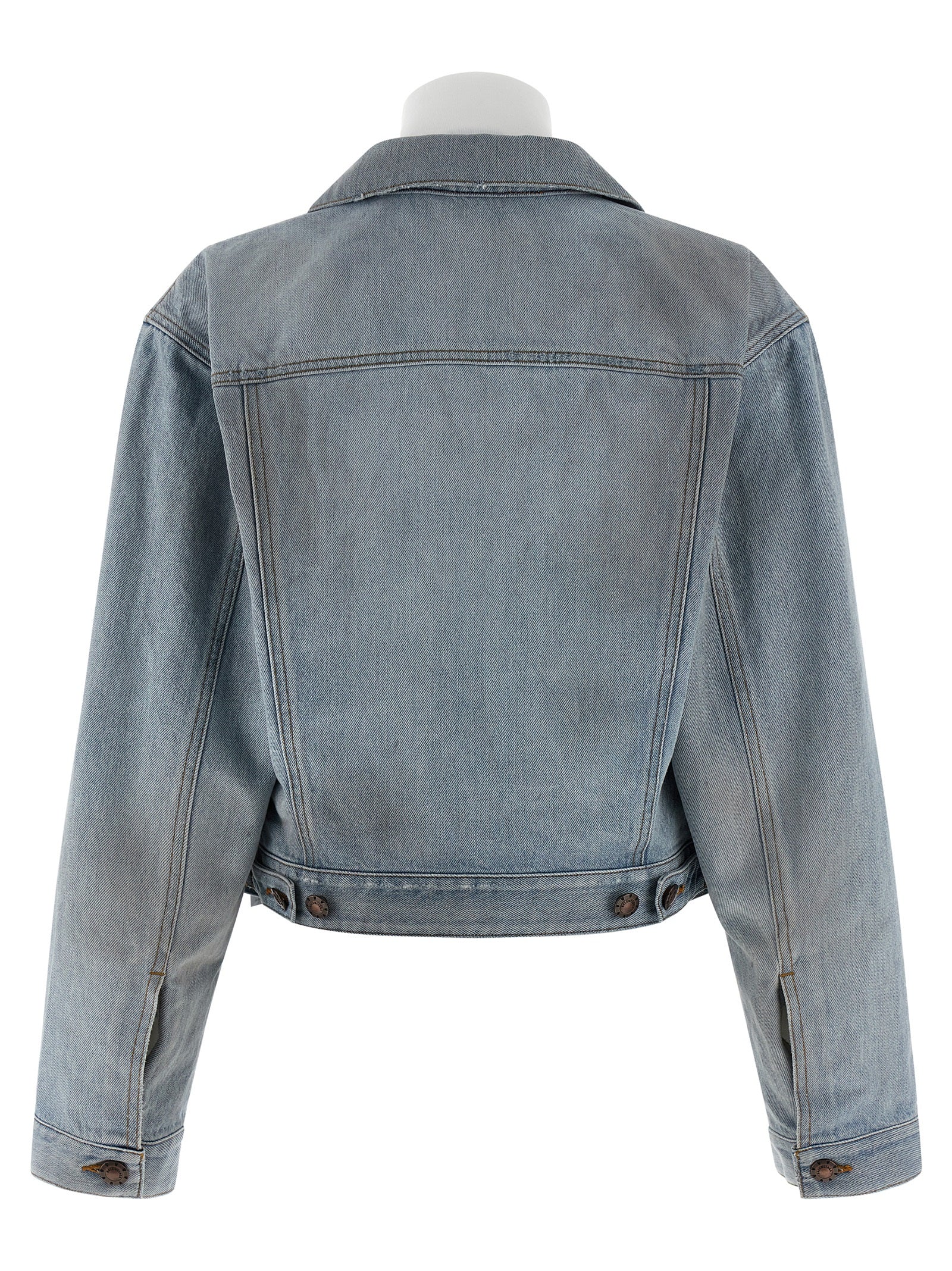 Balenciaga Blue Cotton Denim Jacket - Artisanal Luxury Fashion