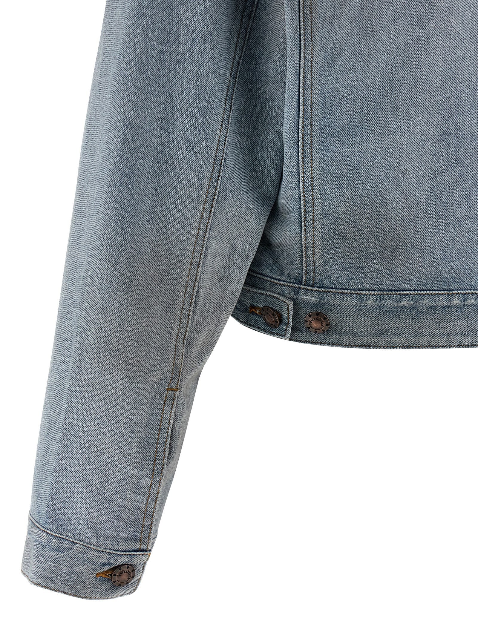 Balenciaga Blue Cotton Denim Jacket - Artisanal Luxury Fashion