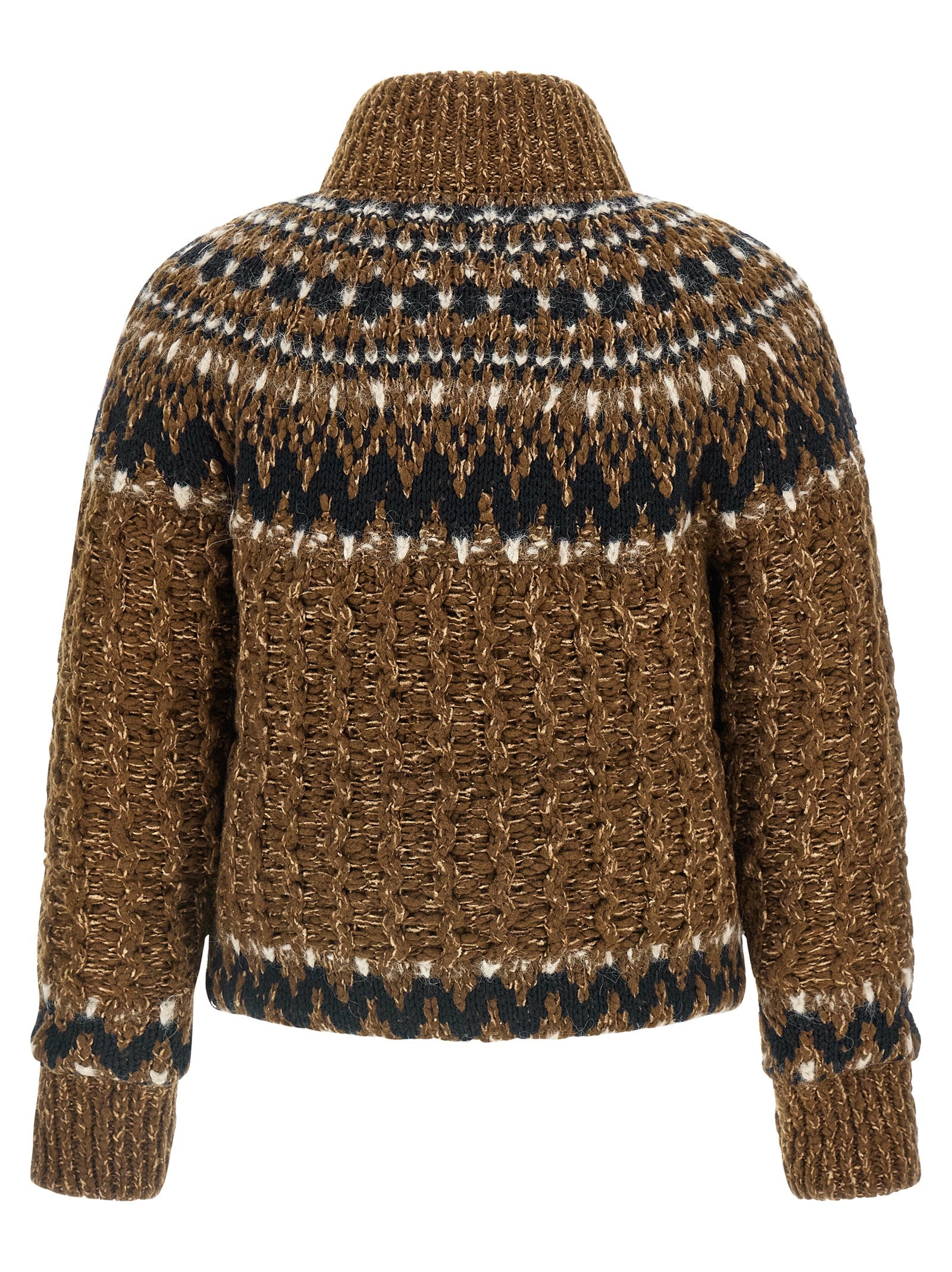 Moncler Grenoble Brown Wool Full-Length Jacket