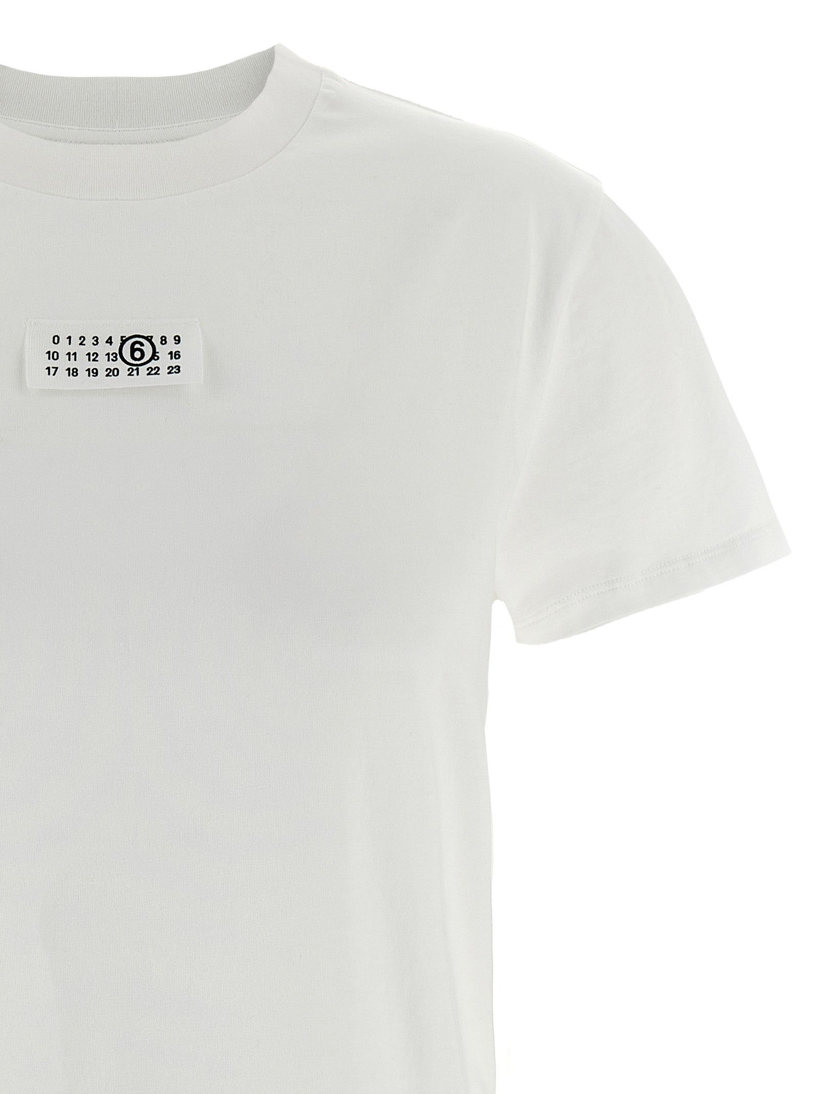 Elevate your style with the MM6 Maison Margiela White Cotton T-Shirt, a luxurious blend of comfort and avant-garde design, perfect for the discerning individual.
