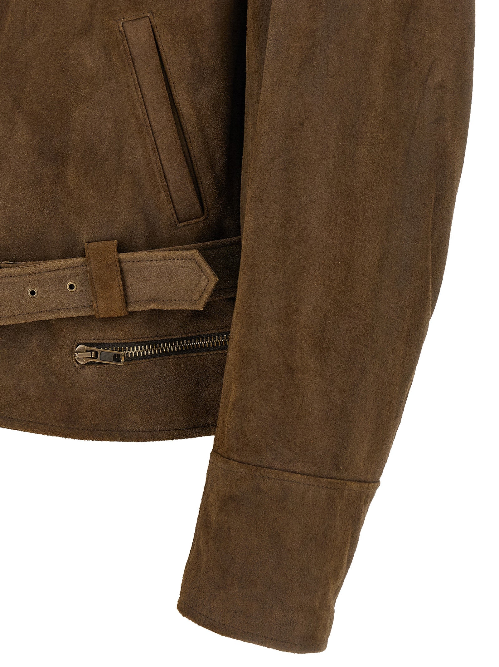 Indulge in the MM6 Maison Margiela Brown Calfskin Leather Jacket, a masterpiece of Italian craftsmanship that exudes timeless elegance and edgy sophistication for the discerning individual.