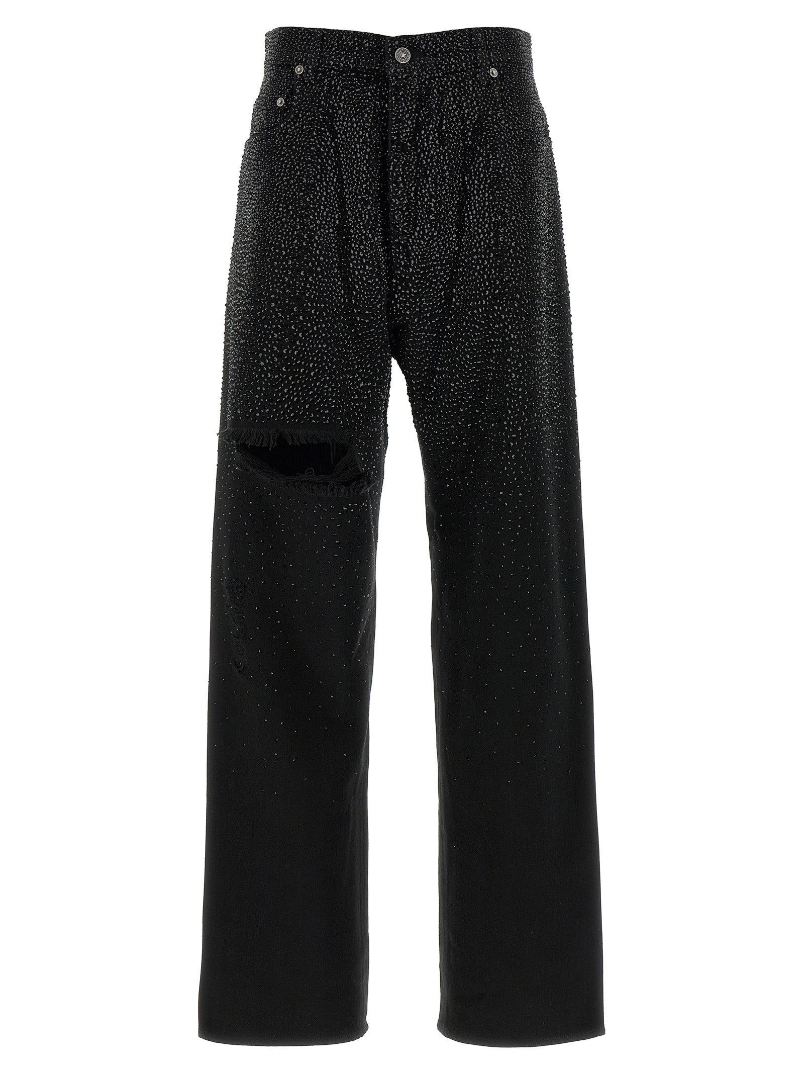 Golden Goose Black Wide-Leg Denim Jeans, Artisanal Luxury