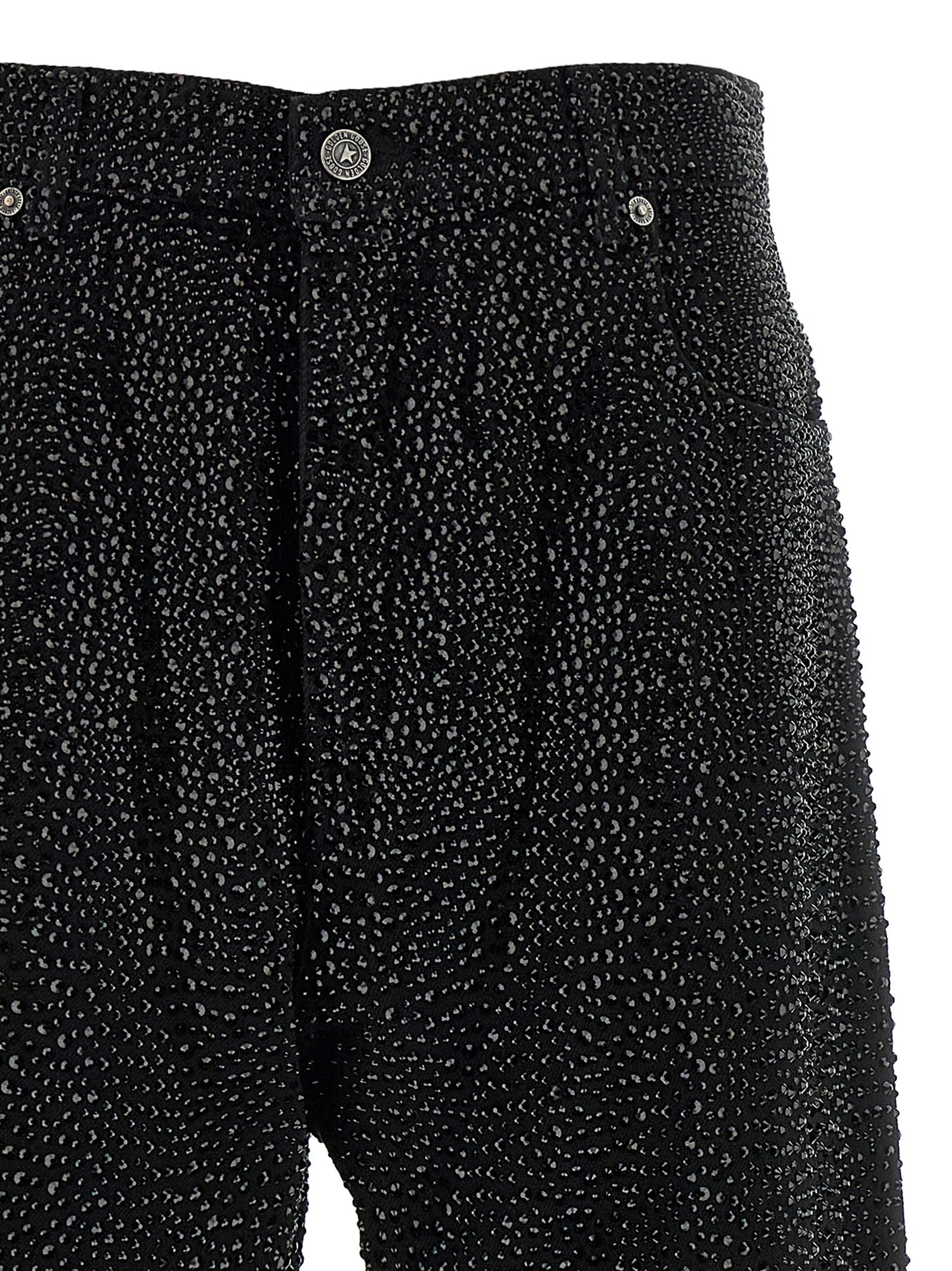 Golden Goose Black Wide-Leg Denim Jeans, Artisanal Luxury