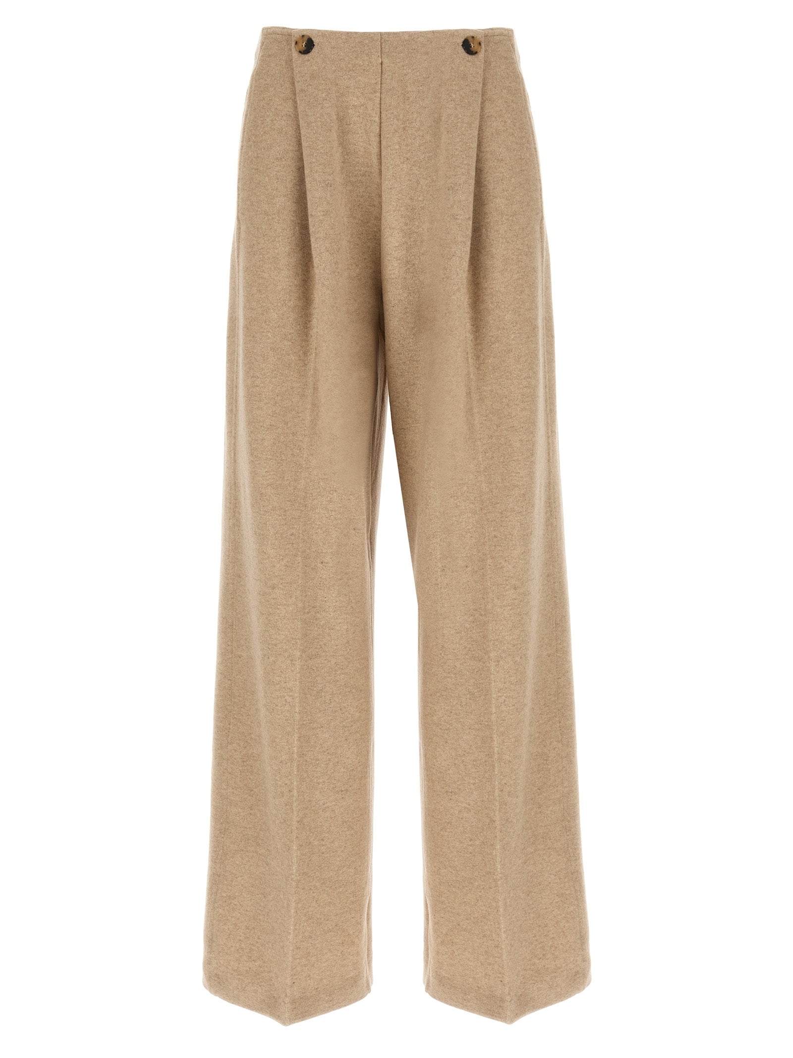 Elevate your wardrobe with Max Mara's Beige Cashmere Casual Pants, crafted from luxurious cashmere for timeless elegance and effortless sophistication.