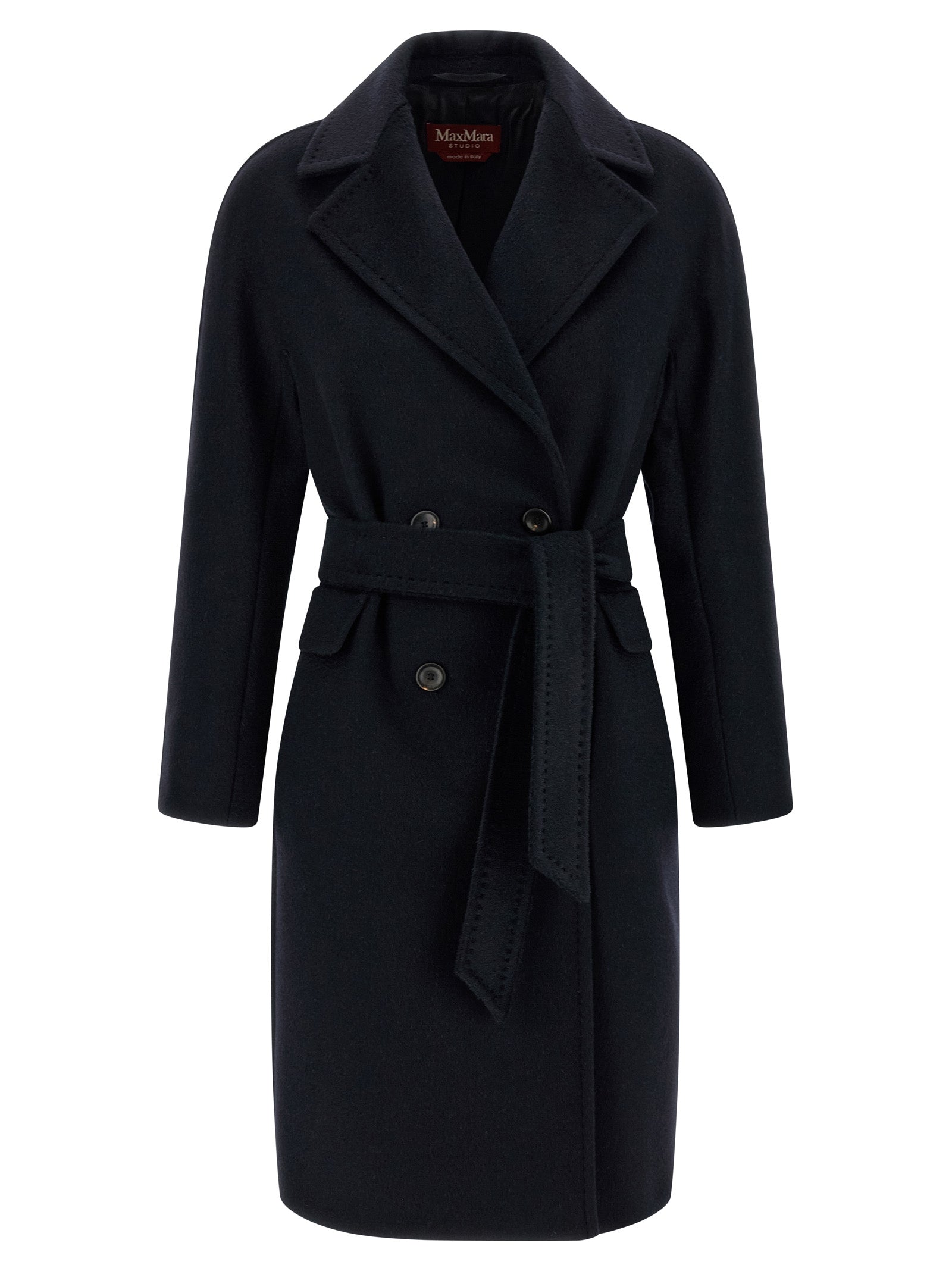 Max Mara Blue Cashmere Coat - Artisanal Luxury Elegance