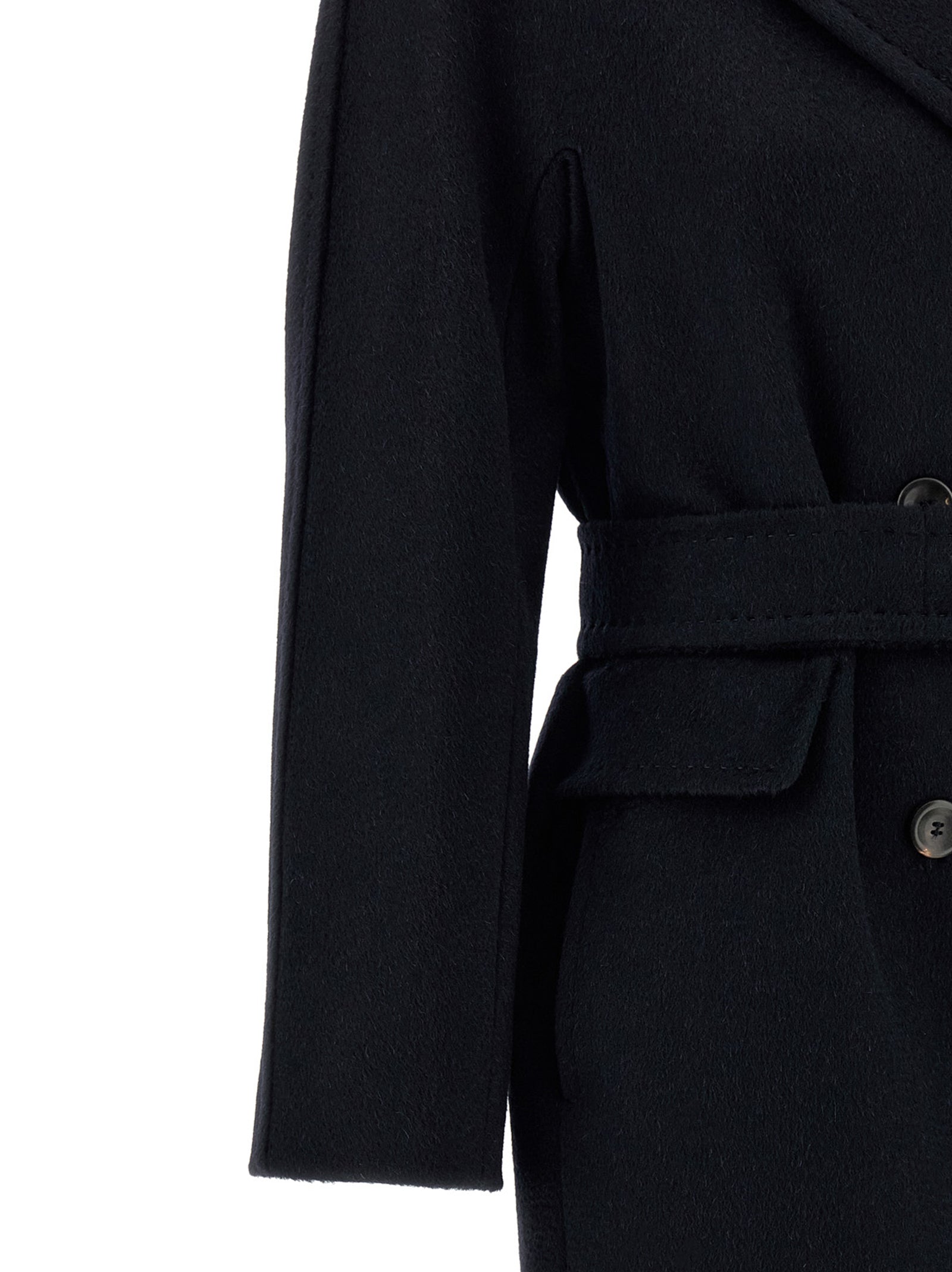 Max Mara Blue Cashmere Coat - Artisanal Luxury Elegance