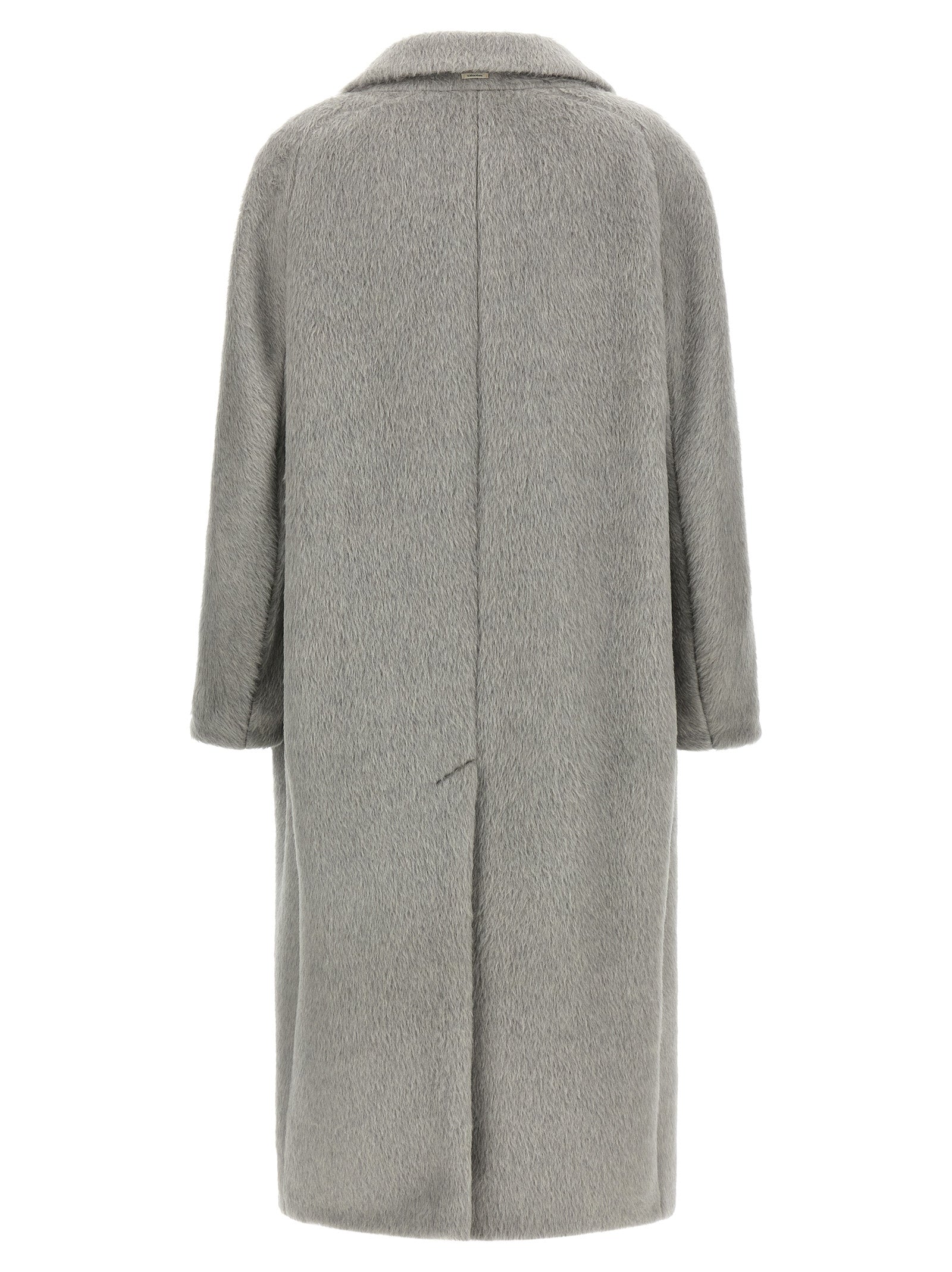 Max Mara Giorgia Gray Alpaca Leather Coat - Luxury Couture Elegance