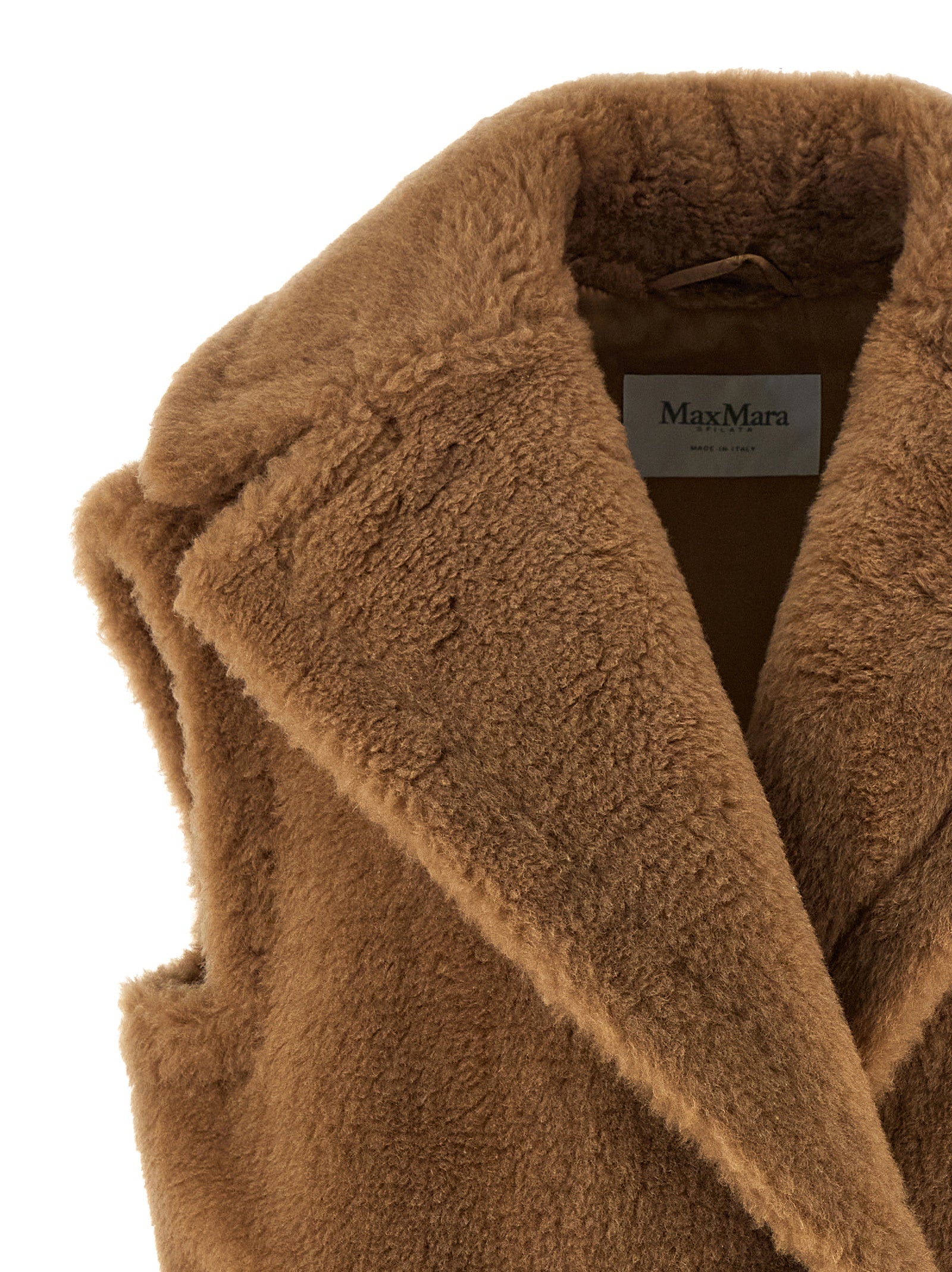 Max Mara Beige Wool Sleeveless Jacket - Artisanal Luxury Elegance