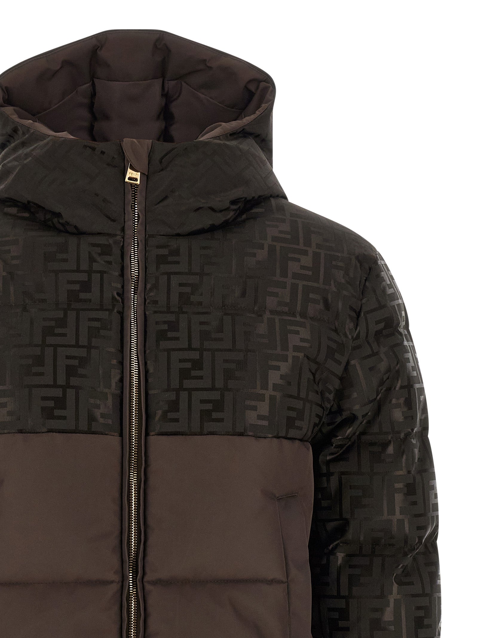 Fendi Brown Cotton Full-Length Jacket
