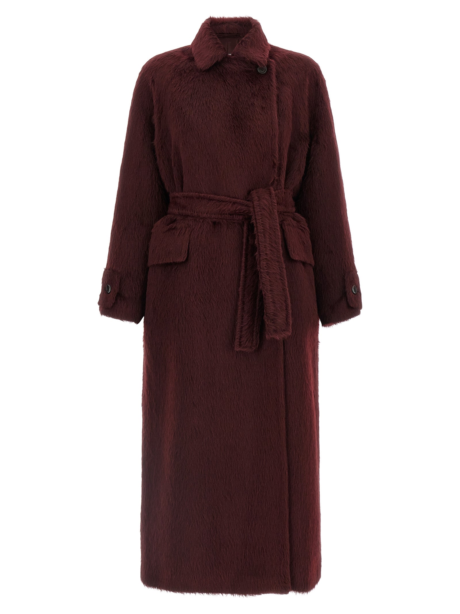 Max Mara Bordeaux Wool Coat - Timeless Luxury for the Discerning