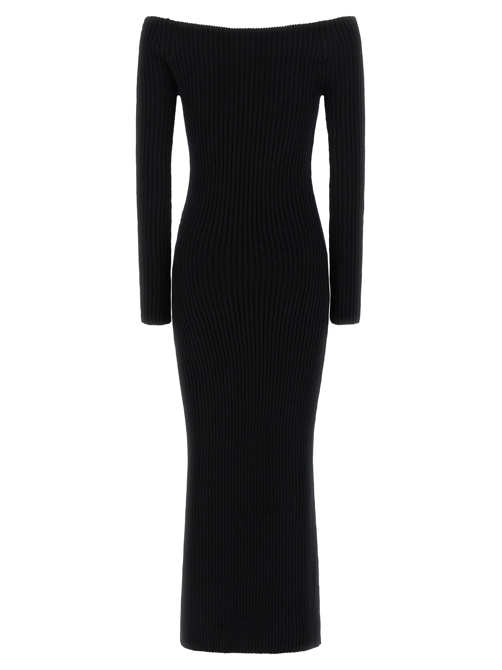 Discover the Max Mara Black Wool Long Dress, a luxurious blend of wool and cashmere, embodying timeless elegance and artisanal craftsmanship for the discerning individual.