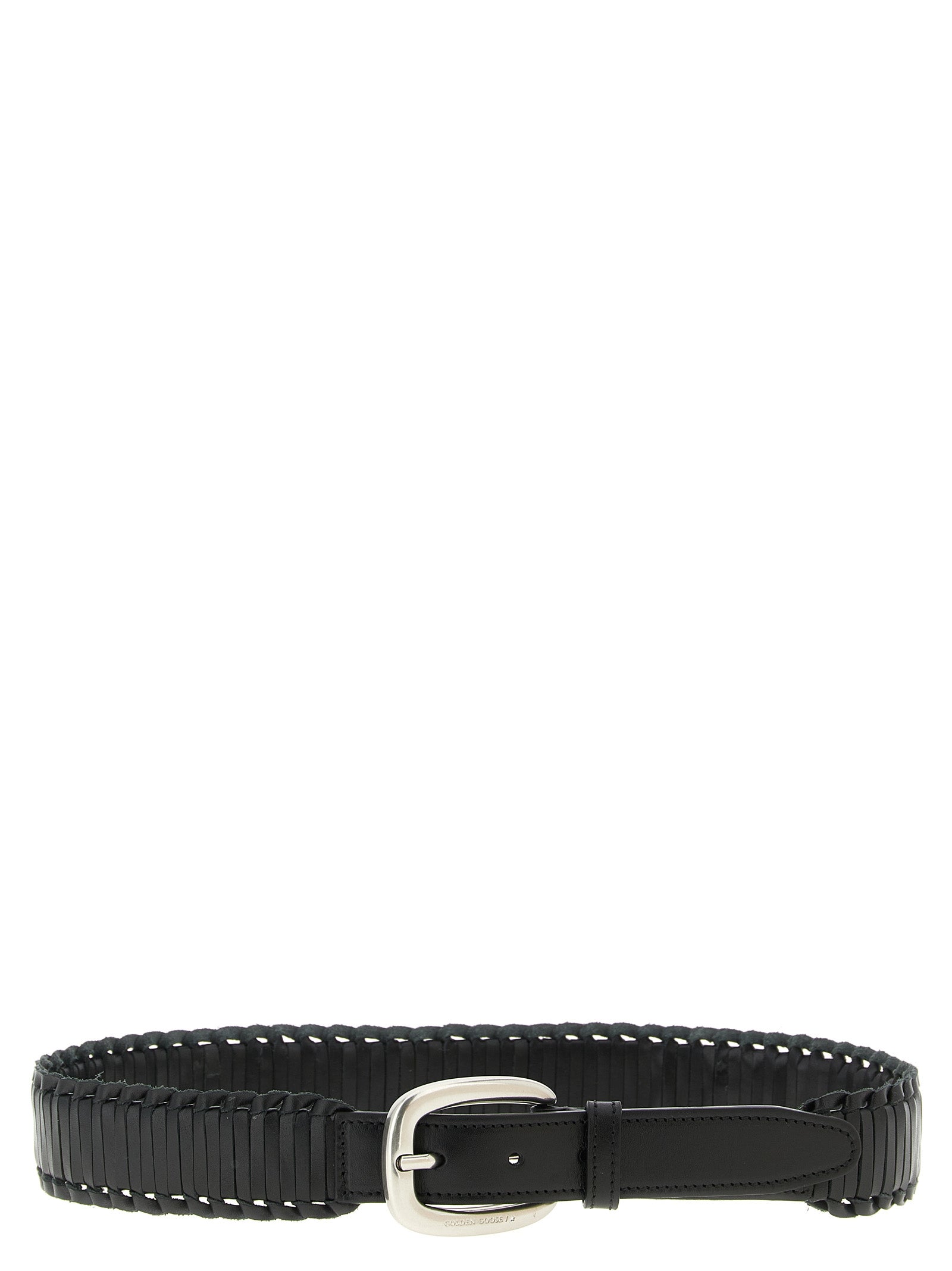 Golden Goose Black Cowhide Regular Belt - Artisanal Luxury Accessory