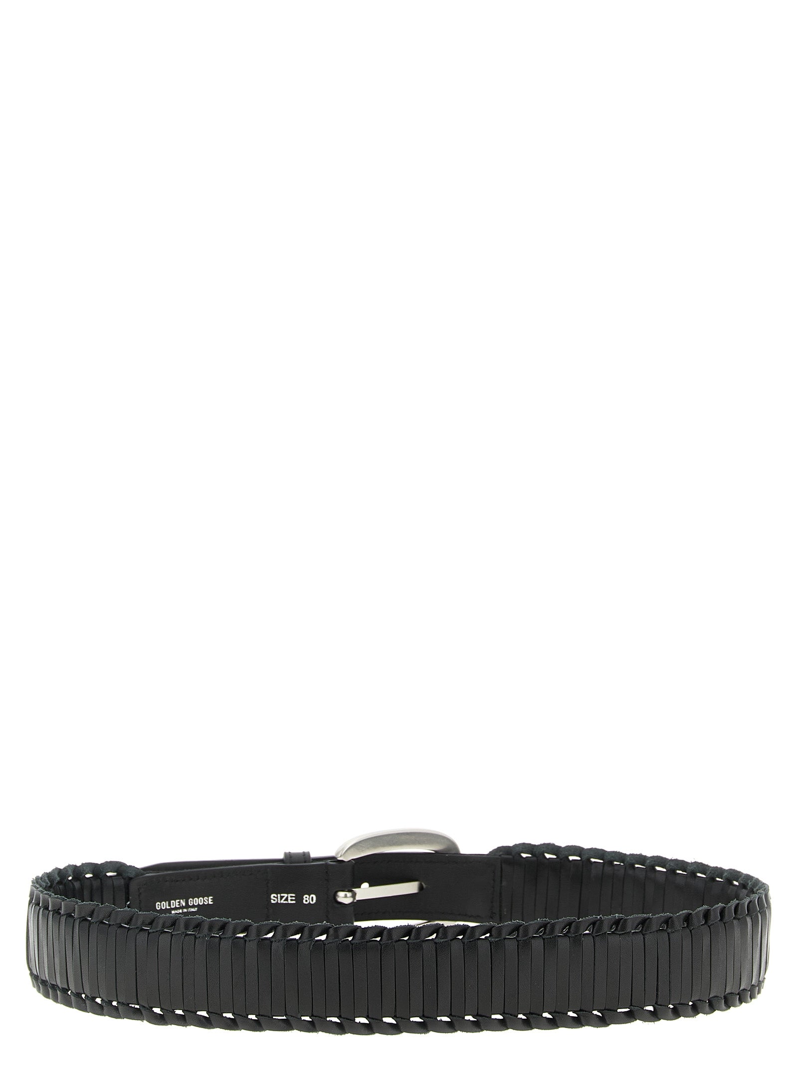 Golden Goose Black Cowhide Regular Belt - Artisanal Luxury Accessory