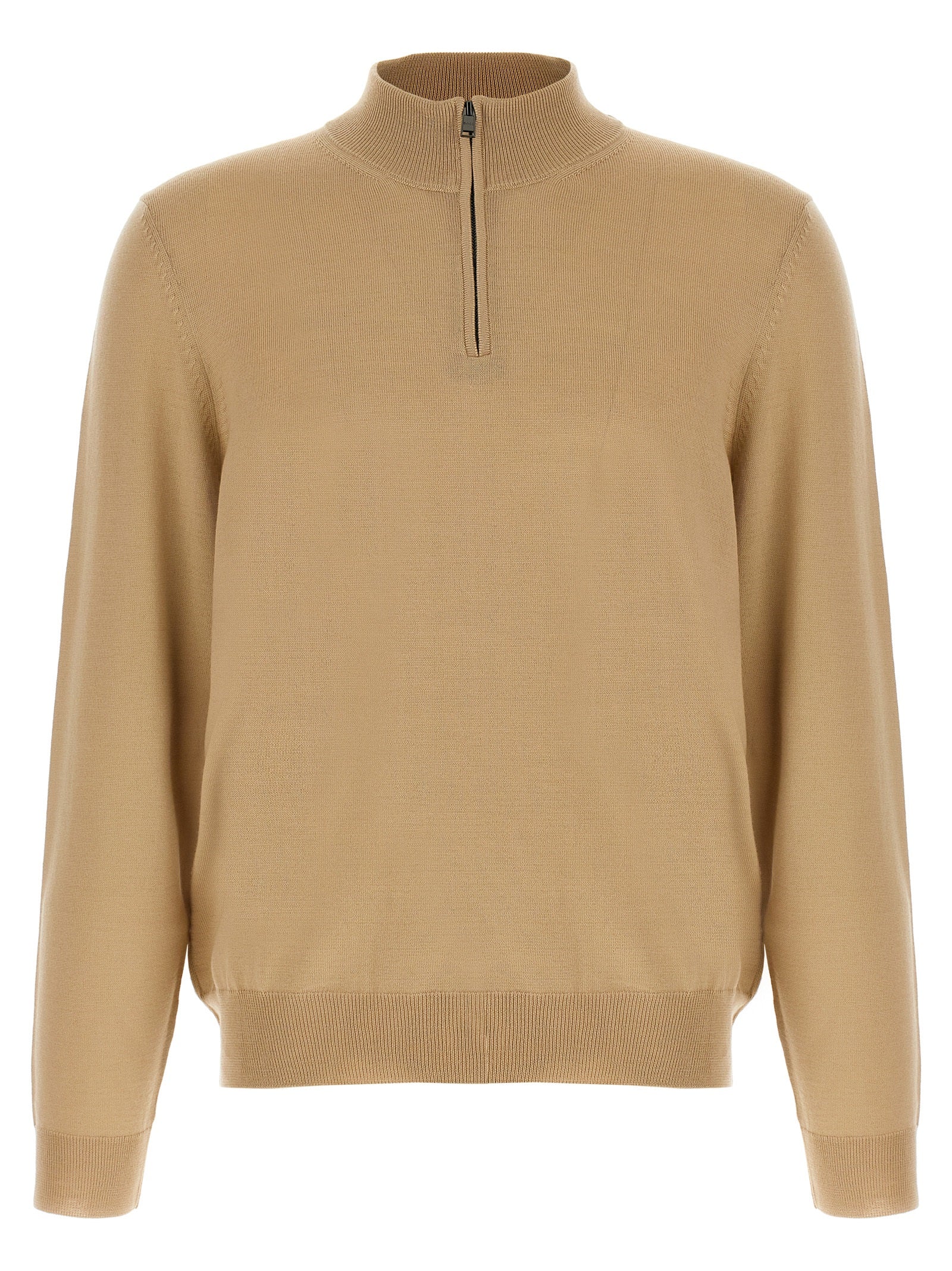 Hugo Boss Beige Virgin Wool Cardigan | Artisanal Luxury Fashion
