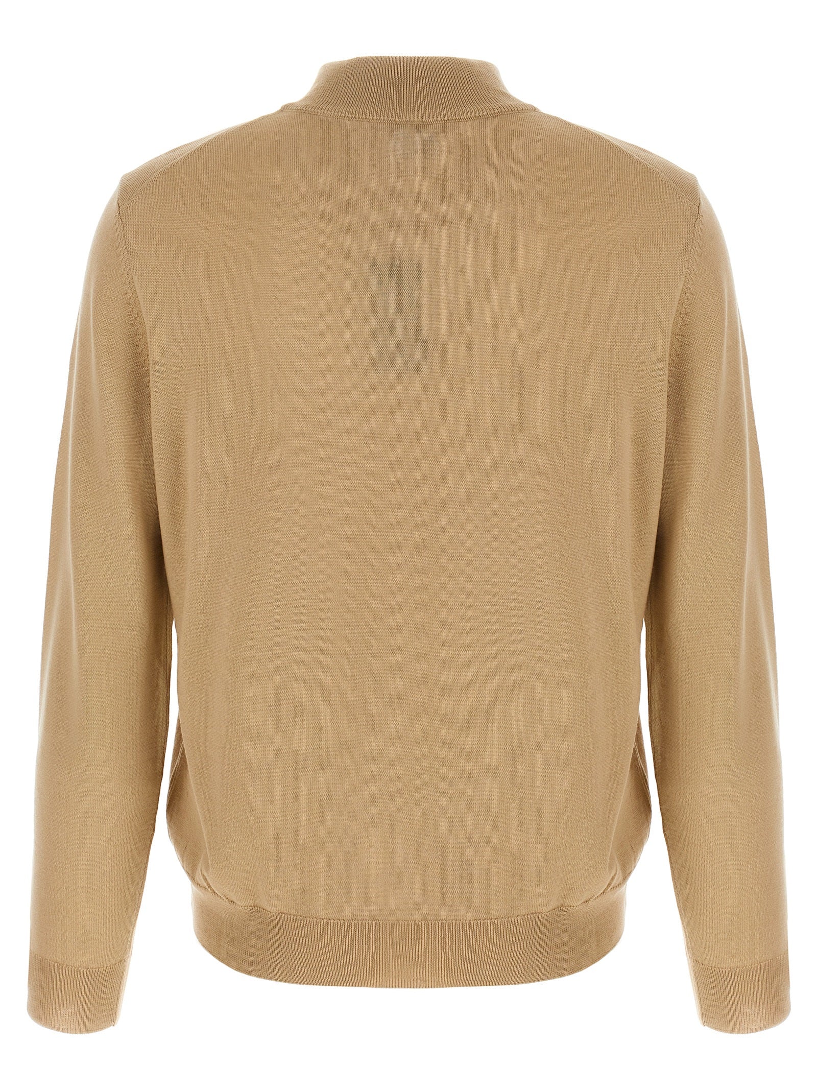 Hugo Boss Beige Virgin Wool Cardigan | Artisanal Luxury Fashion