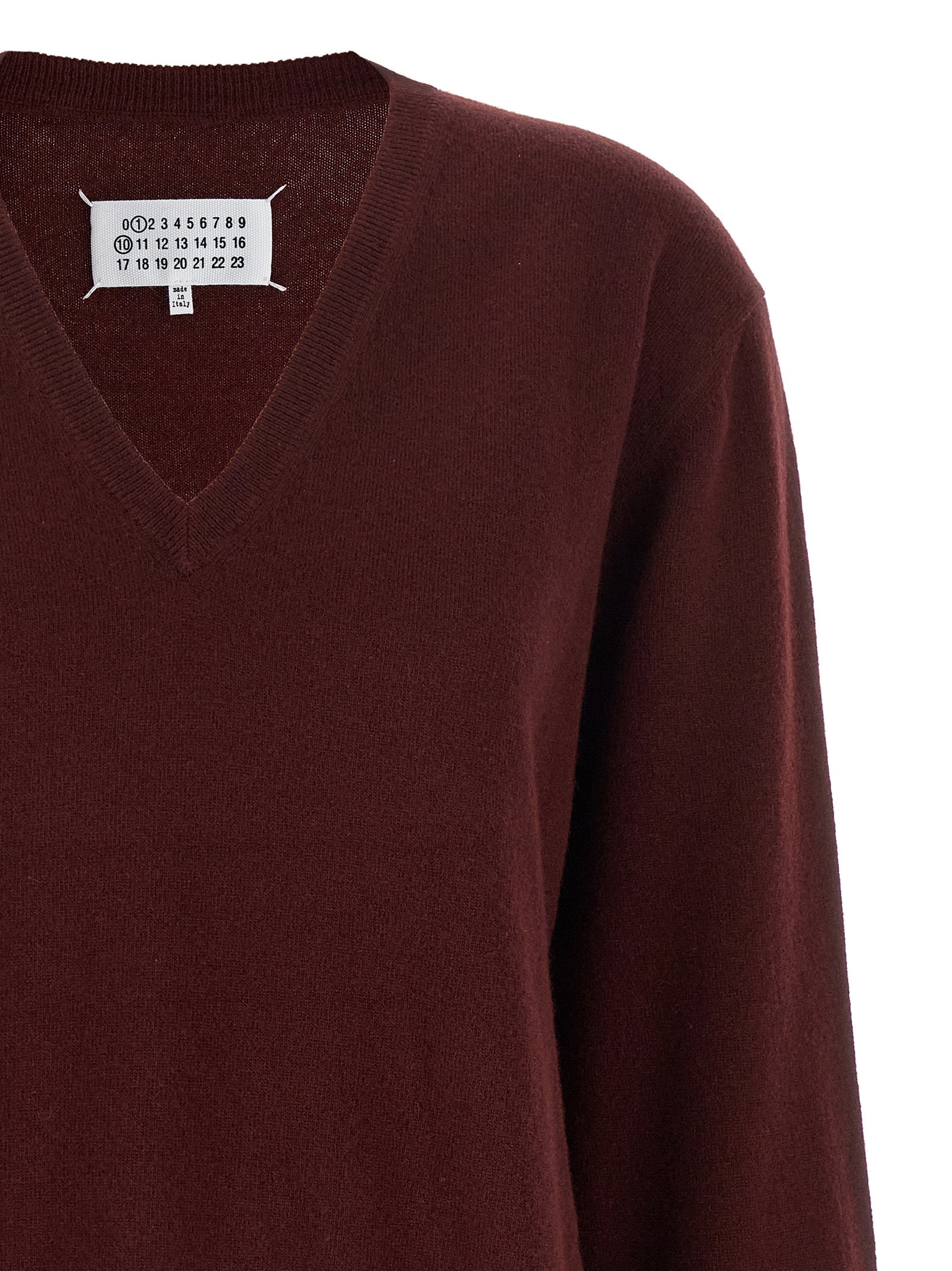 Maison Margiela Bordeaux Virgin Wool Cardigan