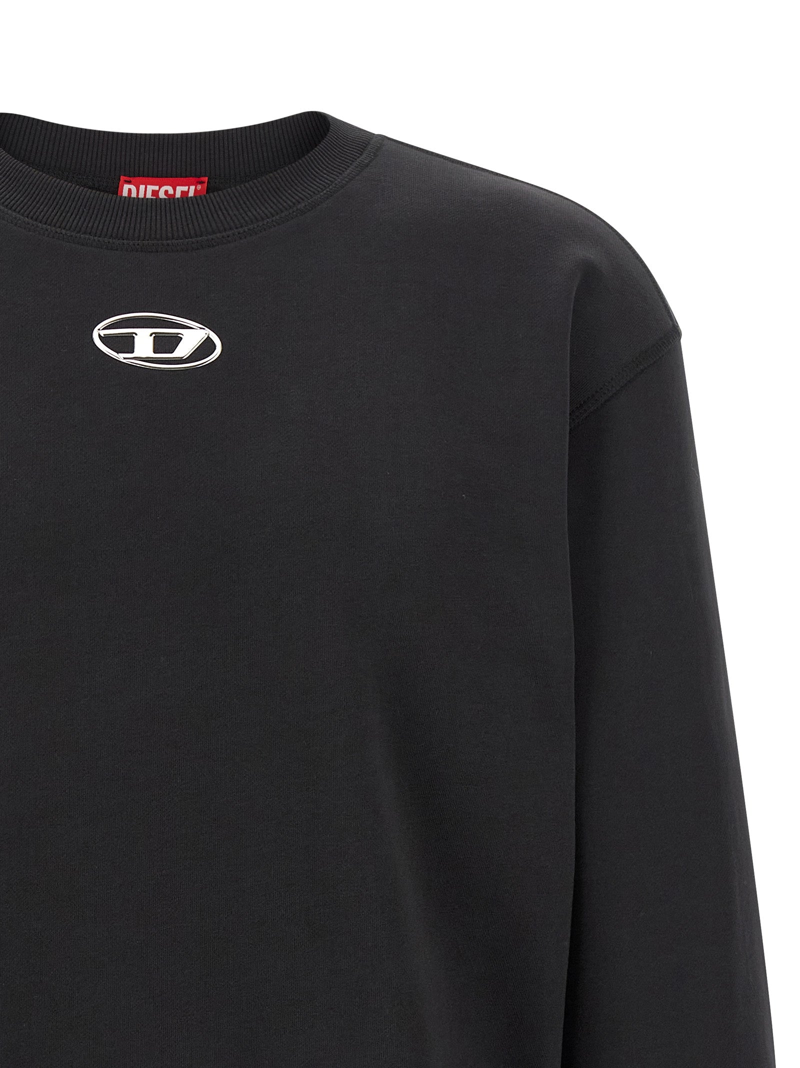 Diesel Black Cotton Sweatshirt - Designer Casual Luxury Wear
