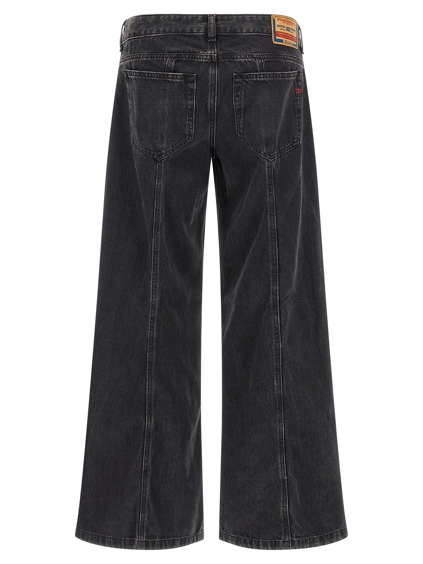 Diesel Black Wide Leg Jeans - Designer Luxury Denim Couture