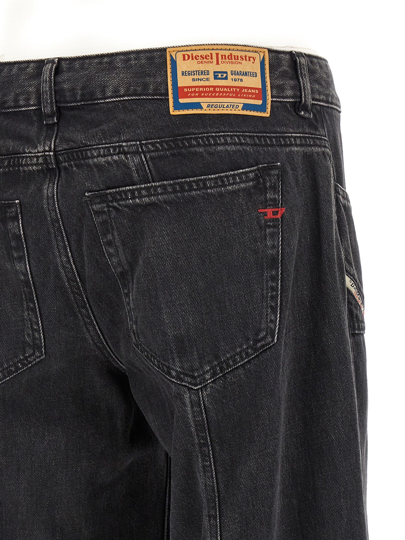 Diesel Black Wide Leg Jeans - Designer Luxury Denim Couture