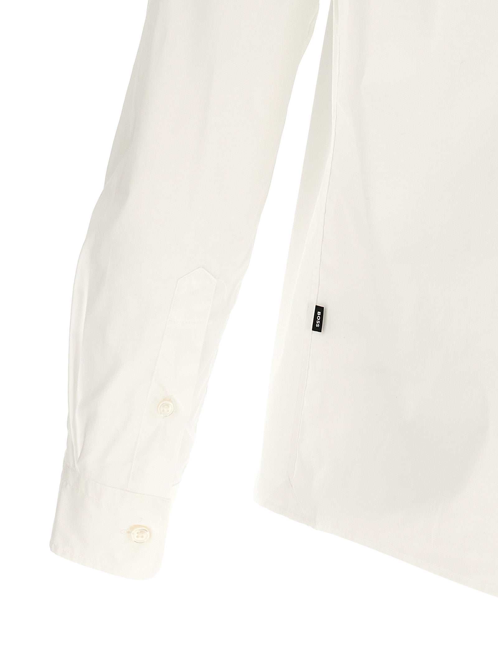 Hugo Boss White Cotton Blouse - Artisanal Elegance Redefined