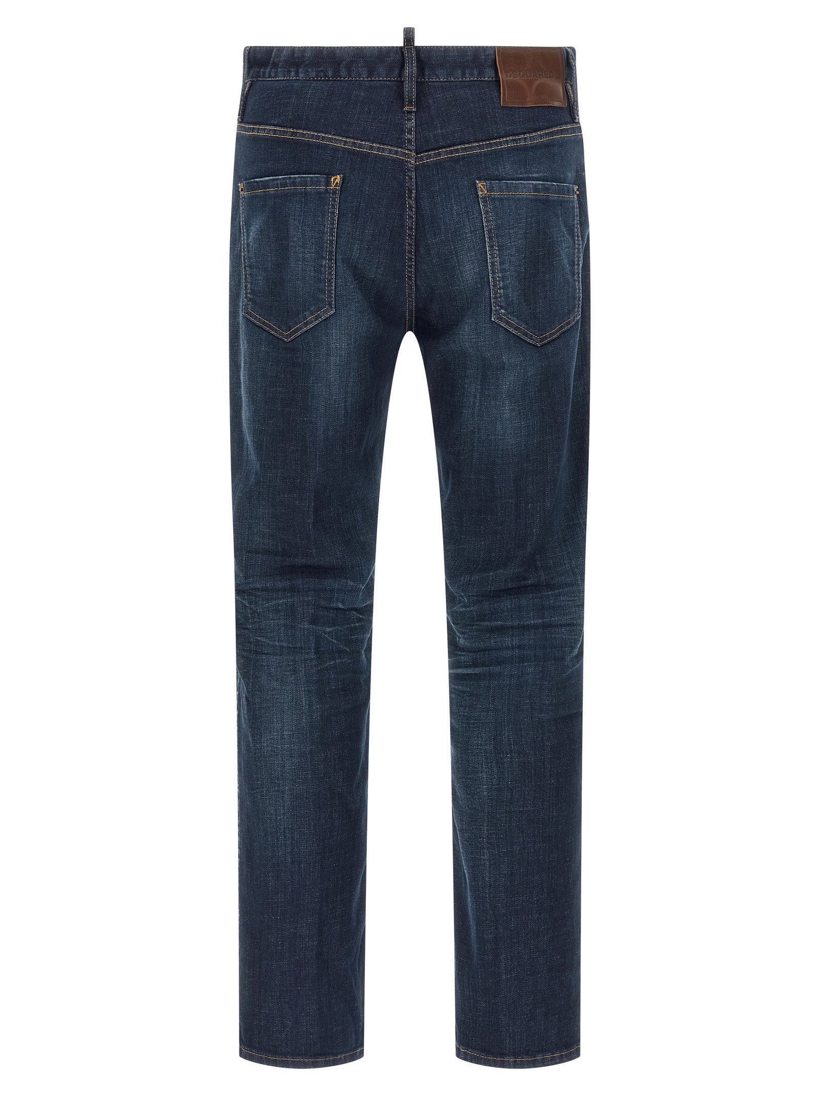 Dsquared² Blue Cotton Straight-Leg Jeans - Designer Luxury Denim
