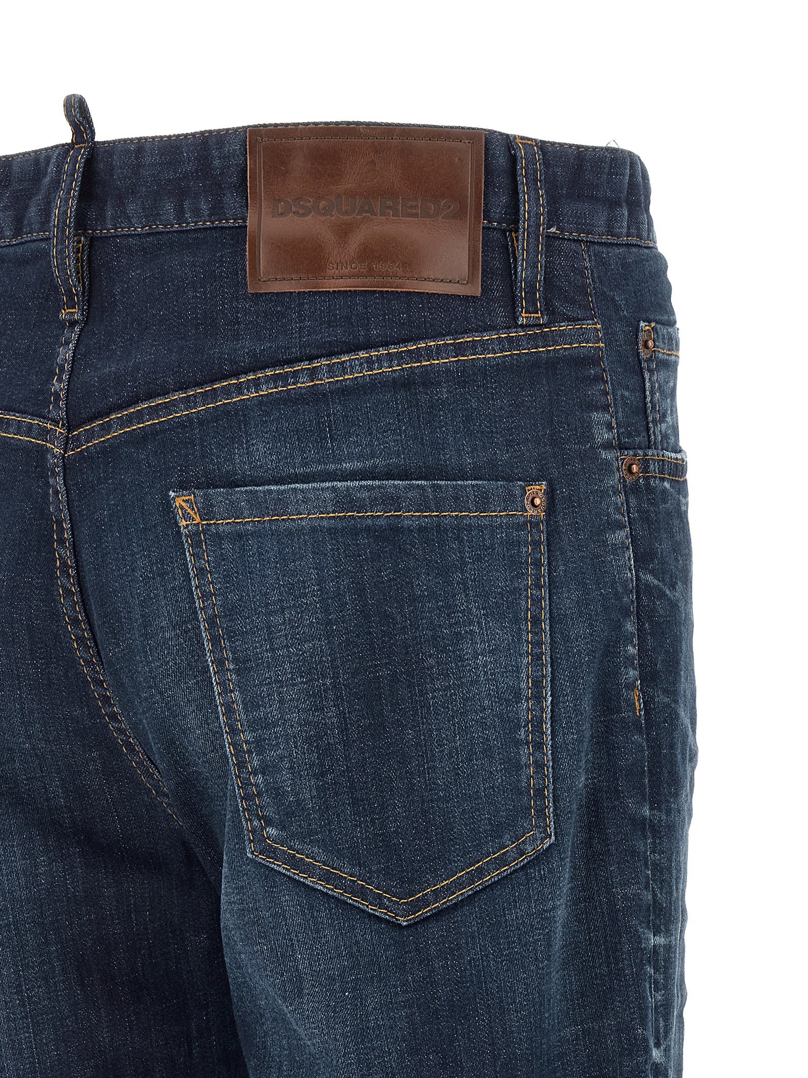Dsquared² Blue Cotton Straight-Leg Jeans - Designer Luxury Denim