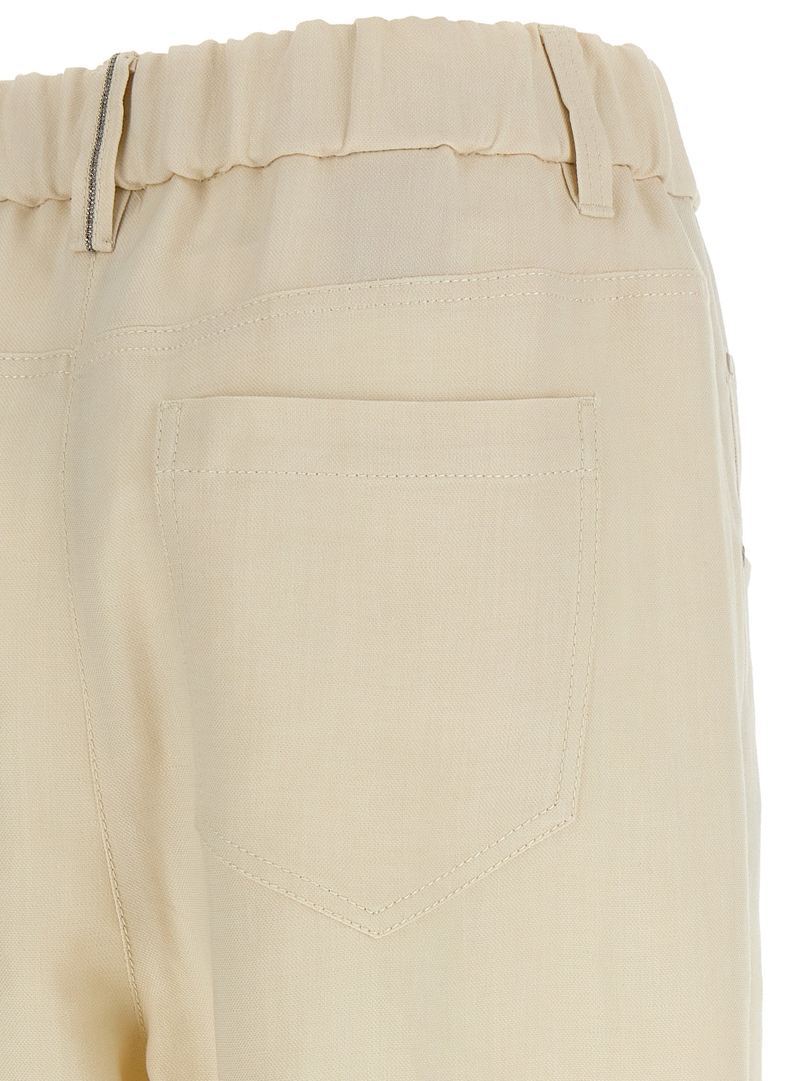 Brunello Cucinelli White Viscose Casual Pants, Artisanal Luxury