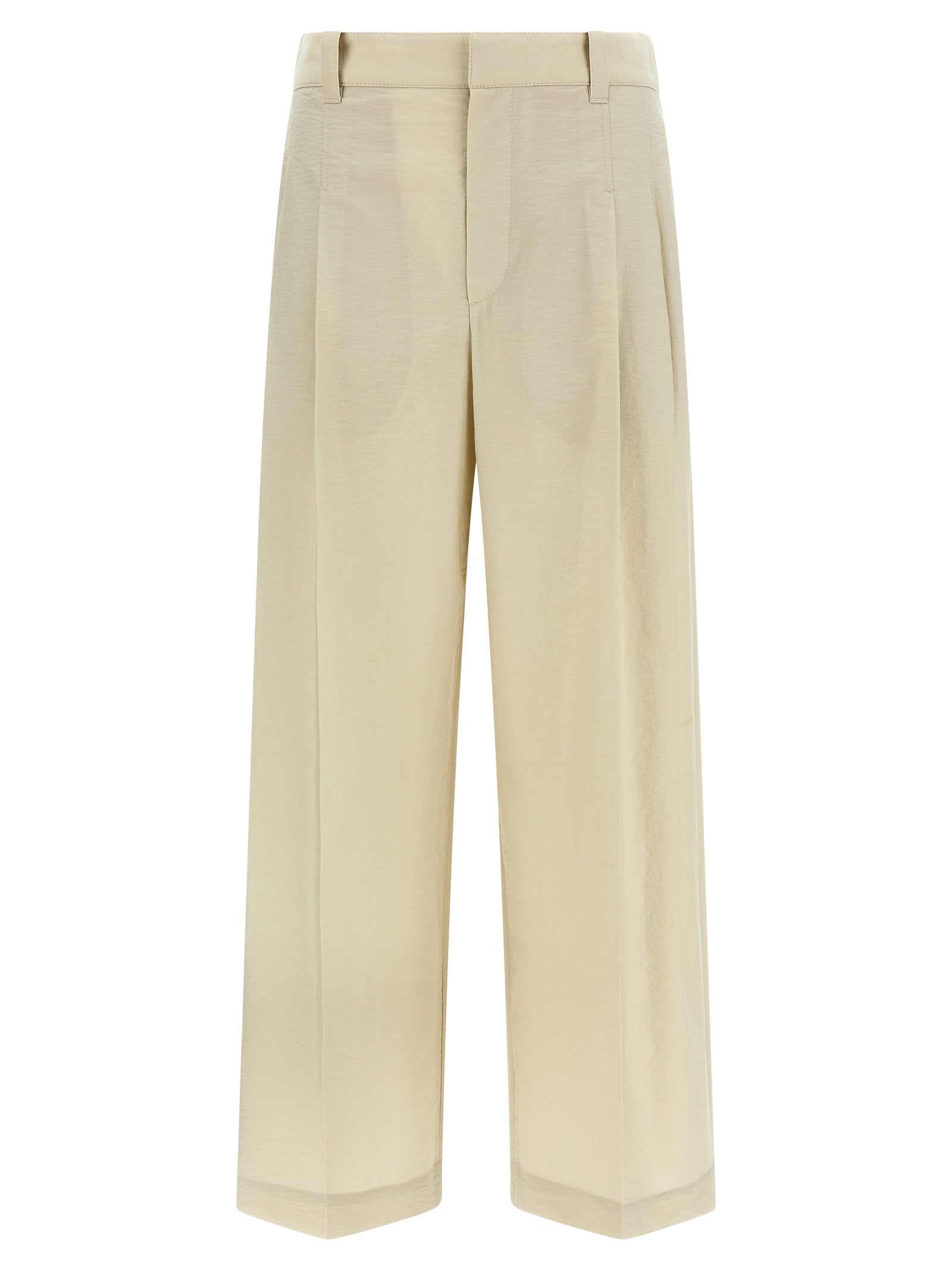 Brunello Cucinelli White Cotton Dress Pants - Artisanal Elegance